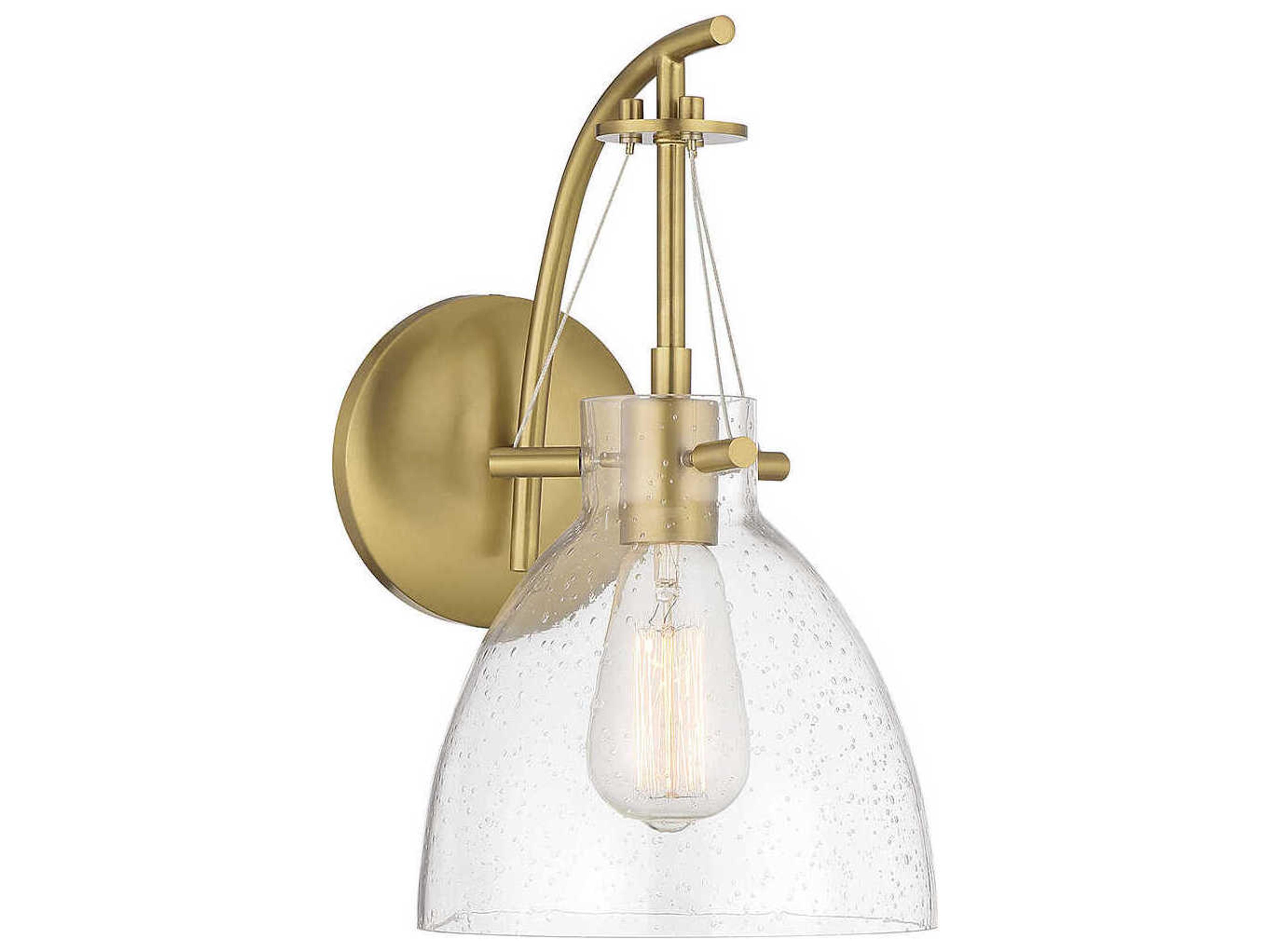 Foster 1-Light Warm Brass Glass Wall Sconce