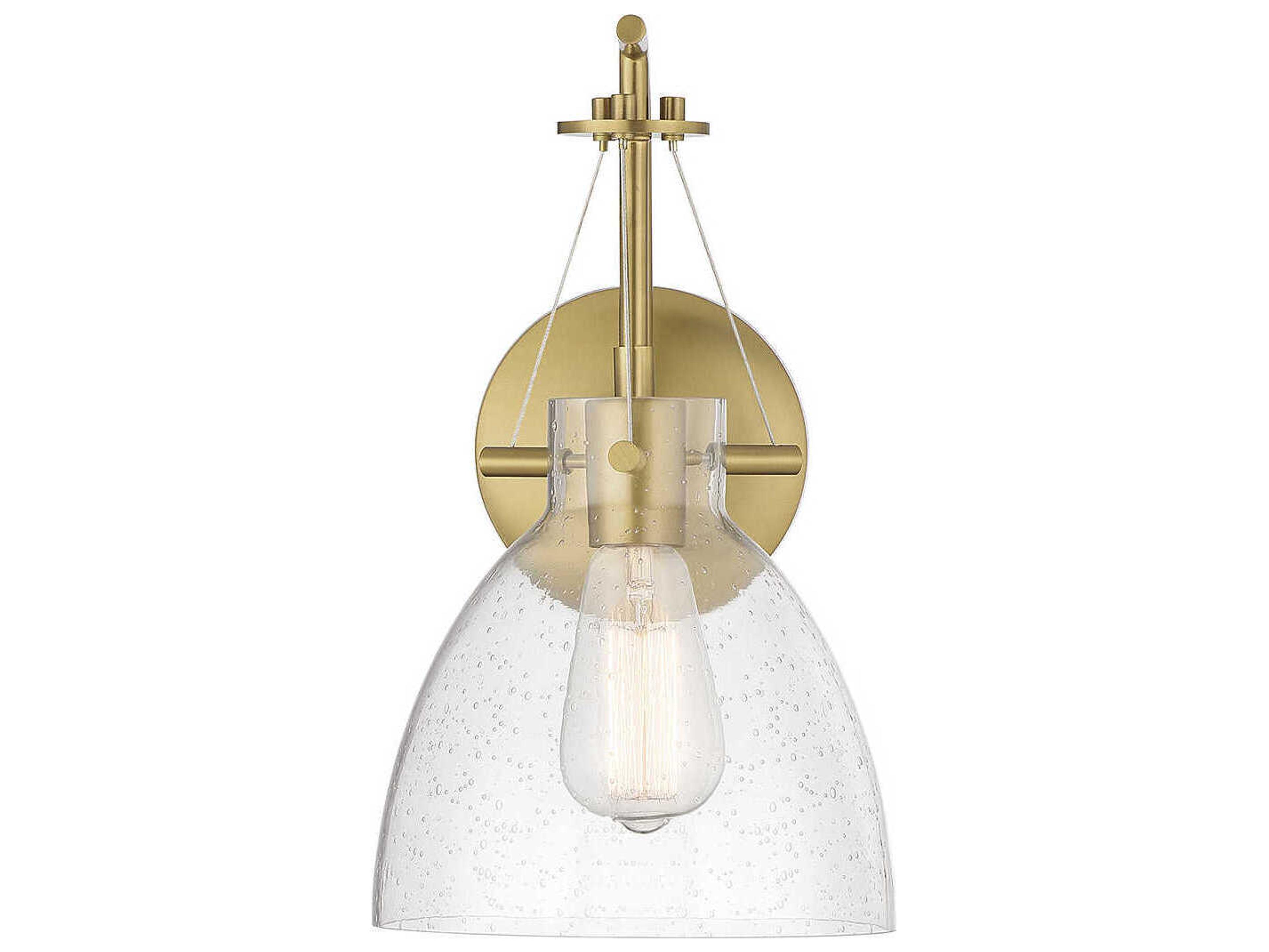 Savoy House Foster 1-Light Warm Brass Glass Wall Sconce