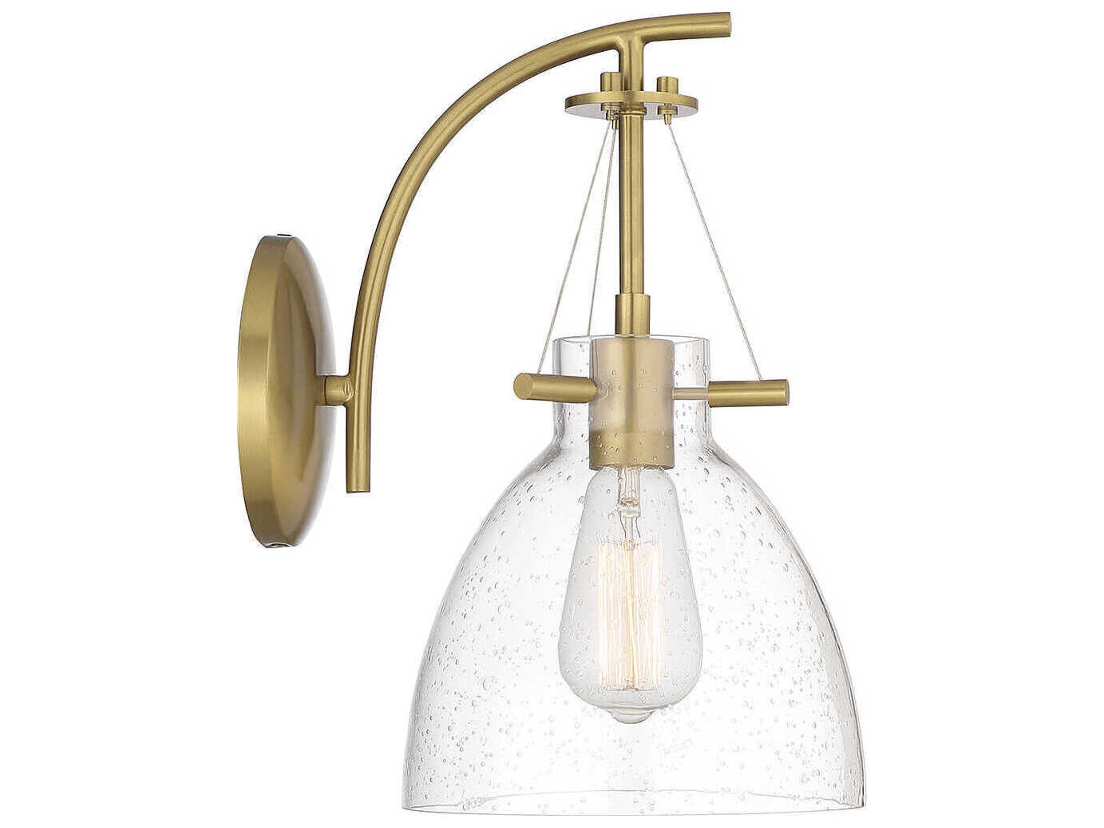 Savoy House Foster 1-Light Warm Brass Glass Wall Sconce