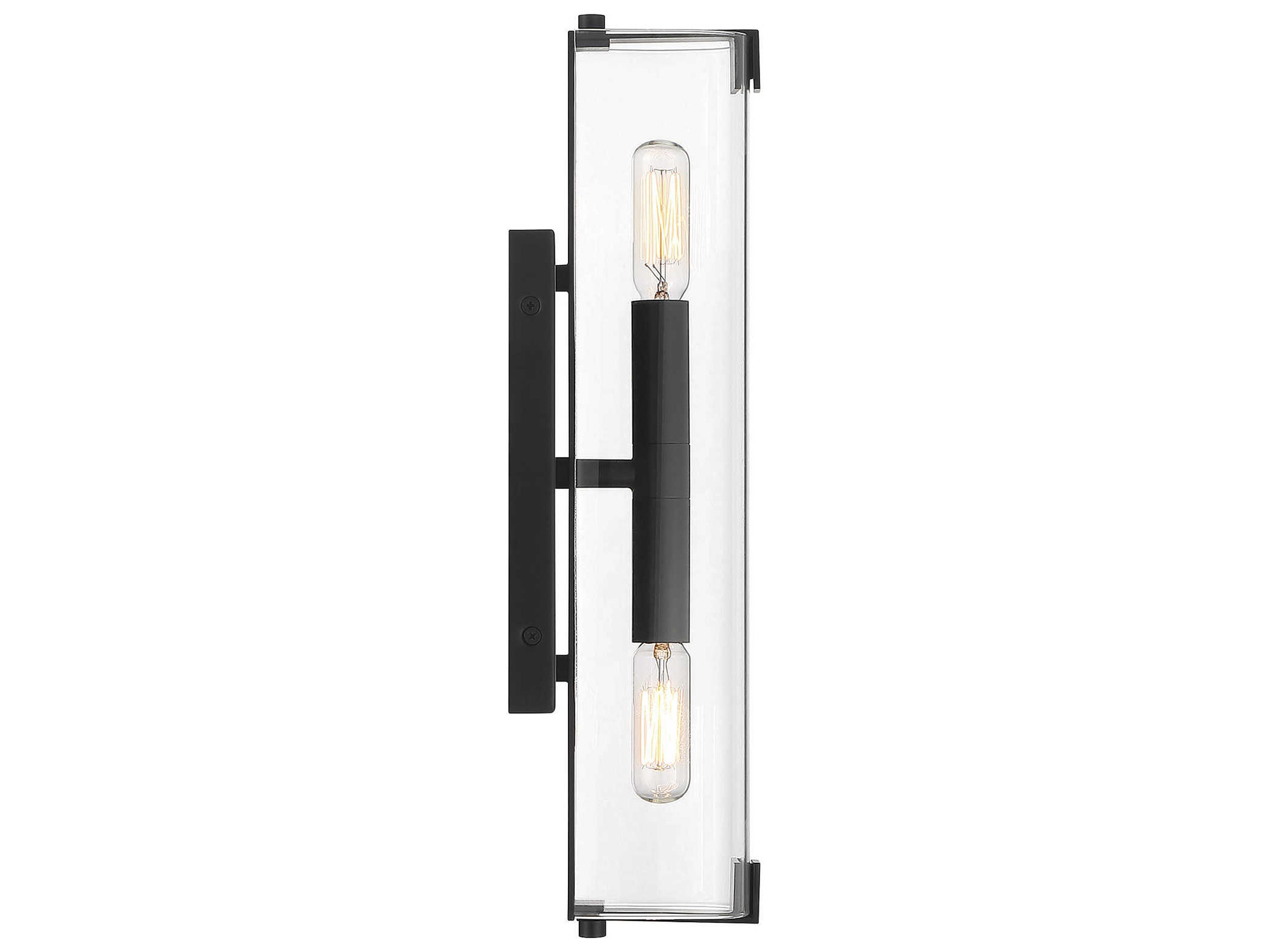 Savoy House Winfield 2-Light Matte Black Glass Wall Sconce