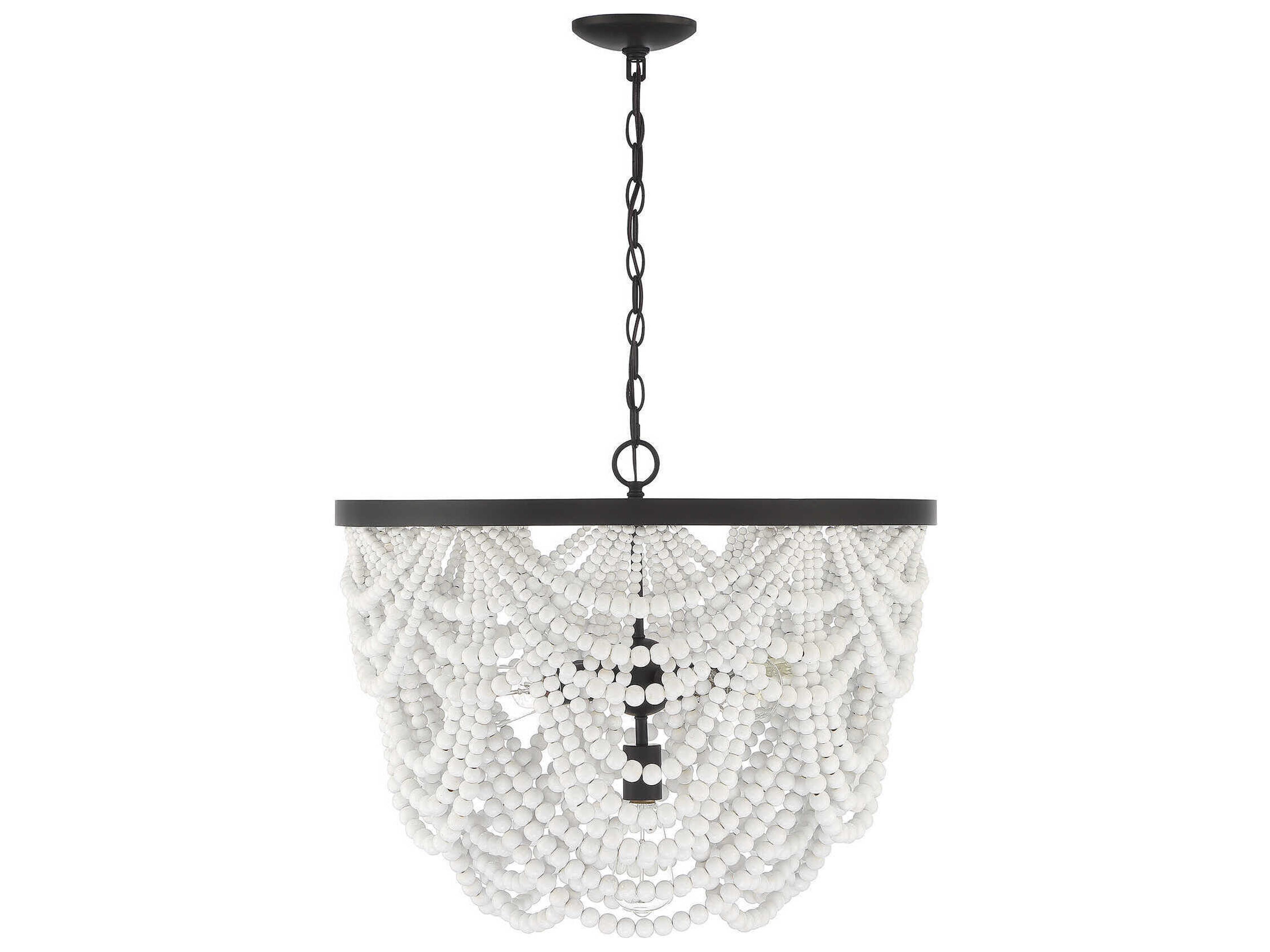 Savoy House Meridian 5-Light Grecian White Oil Rubbed Bronze Chandelier