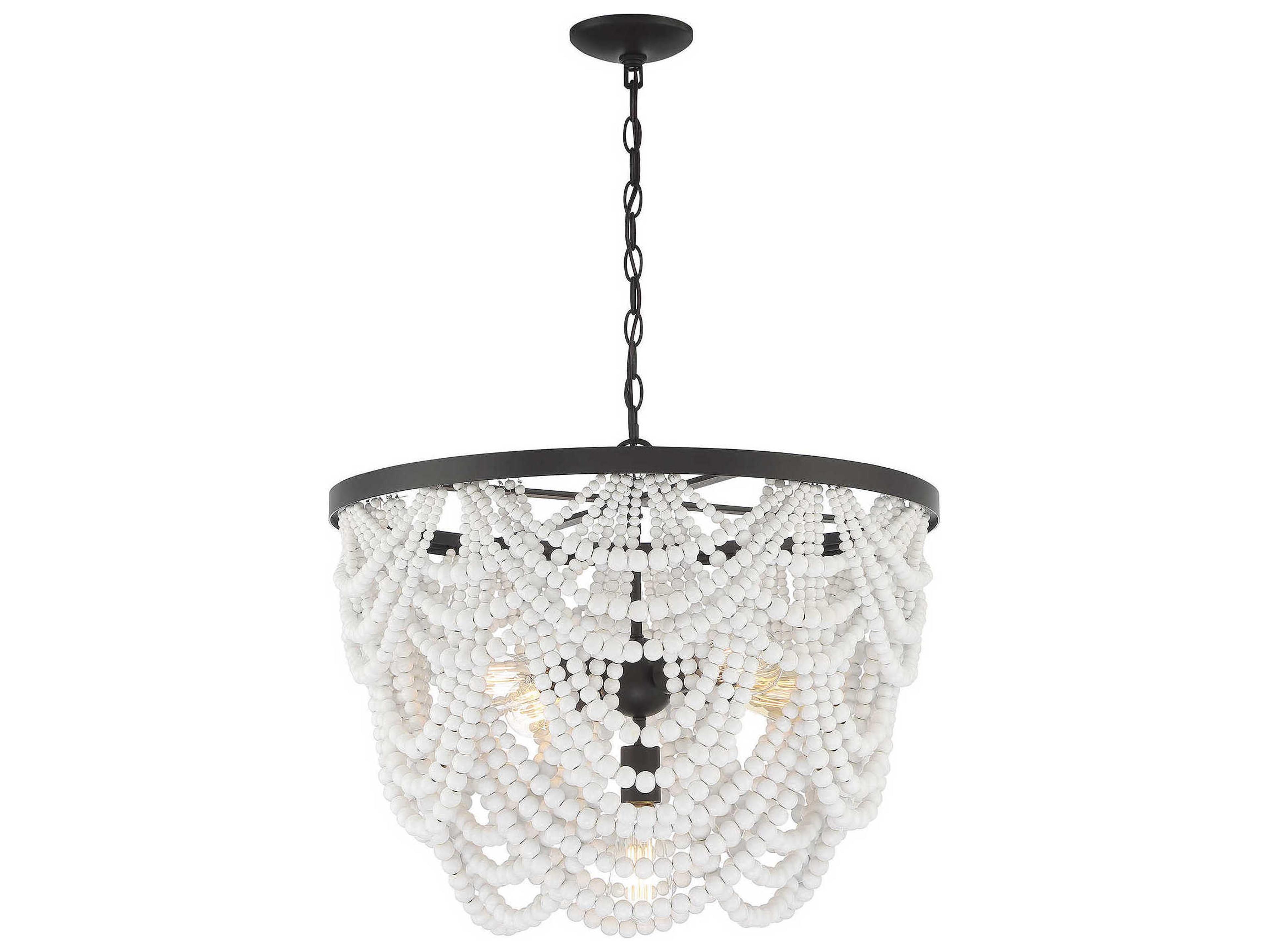 Savoy House Meridian 5-Light Grecian White Oil Rubbed Bronze Chandelier