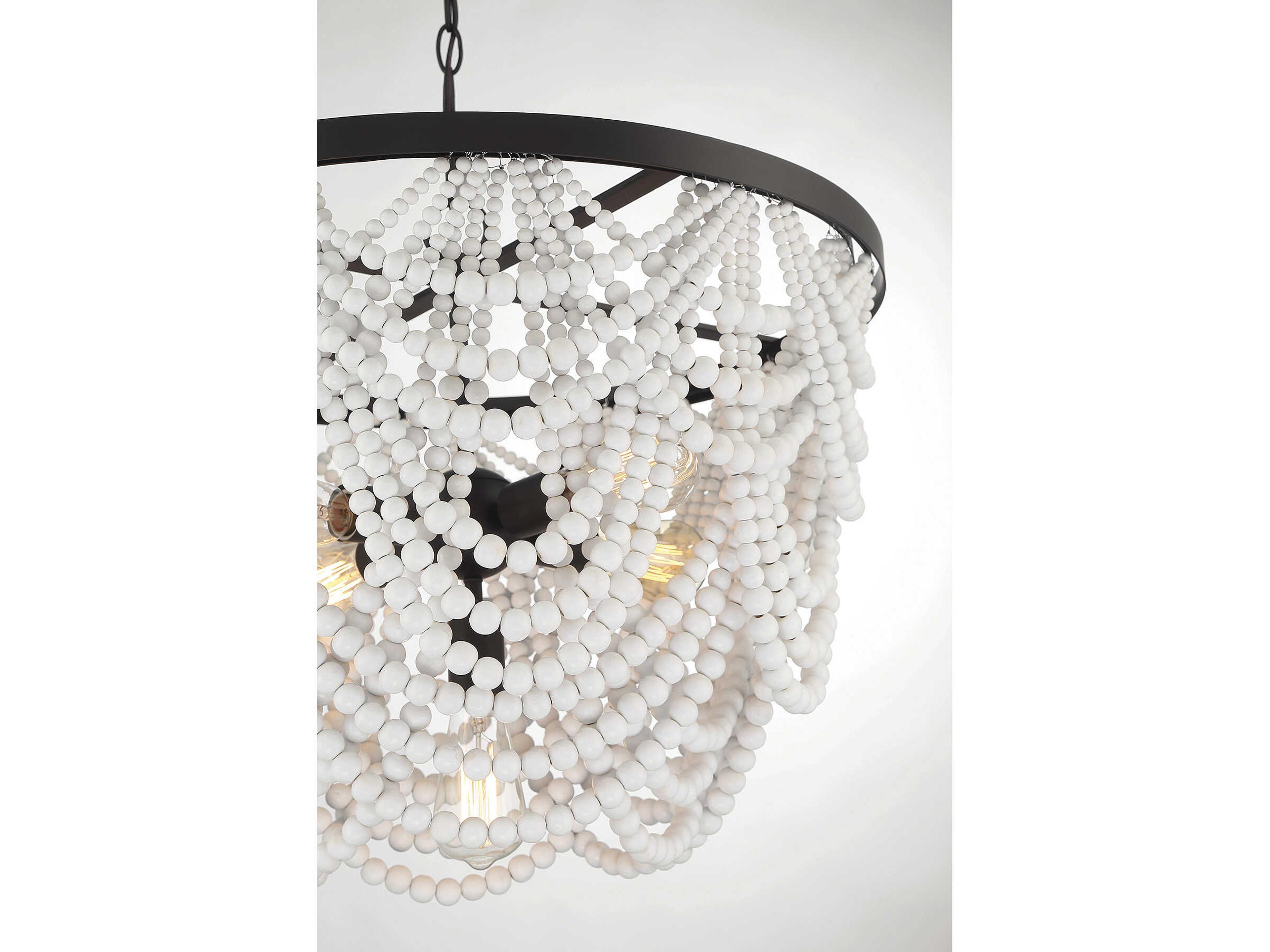 Savoy House Meridian 5-Light Grecian White Oil Rubbed Bronze Chandelier