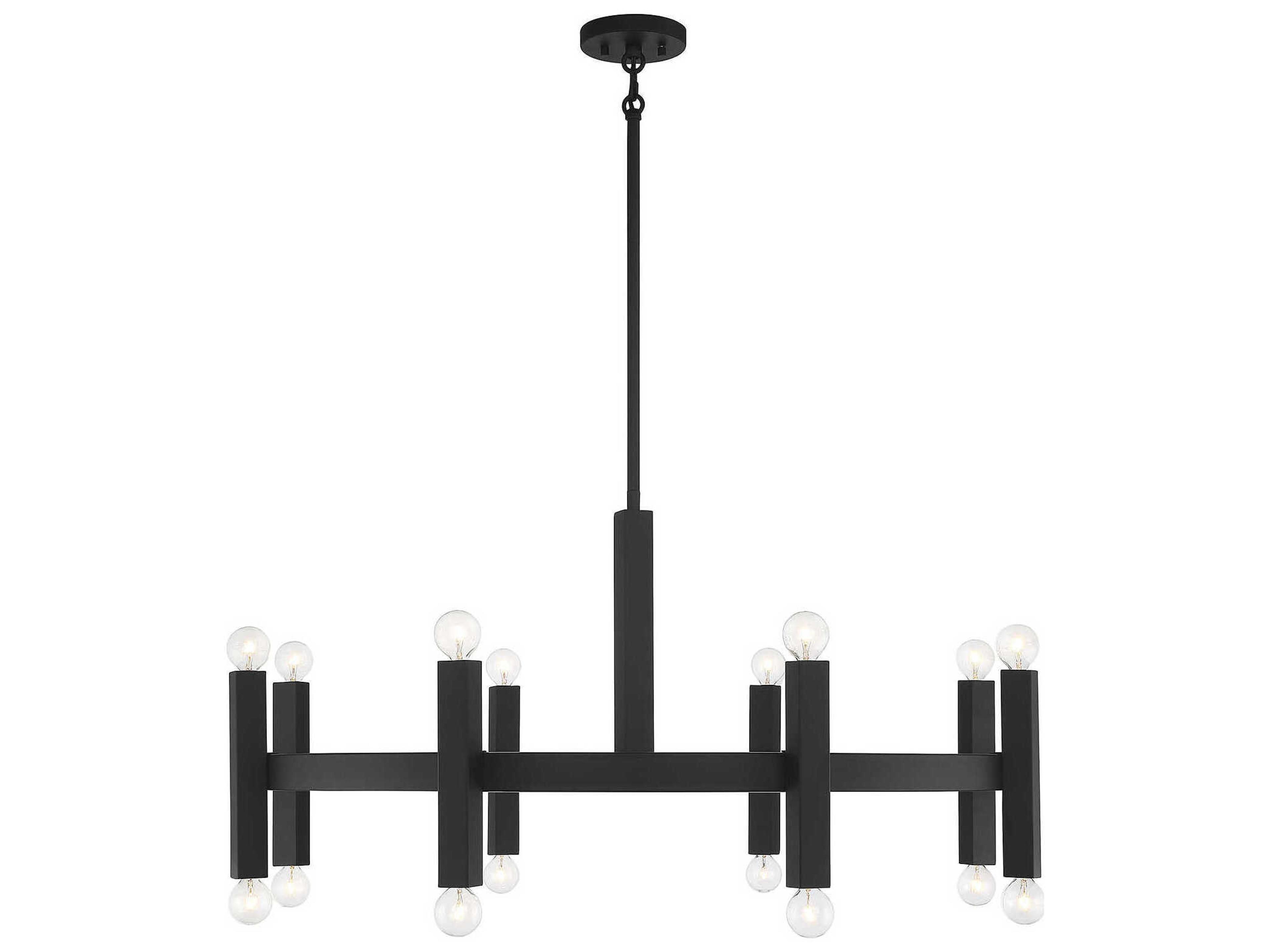 Meridian 16-Light Matte Black Chandelier