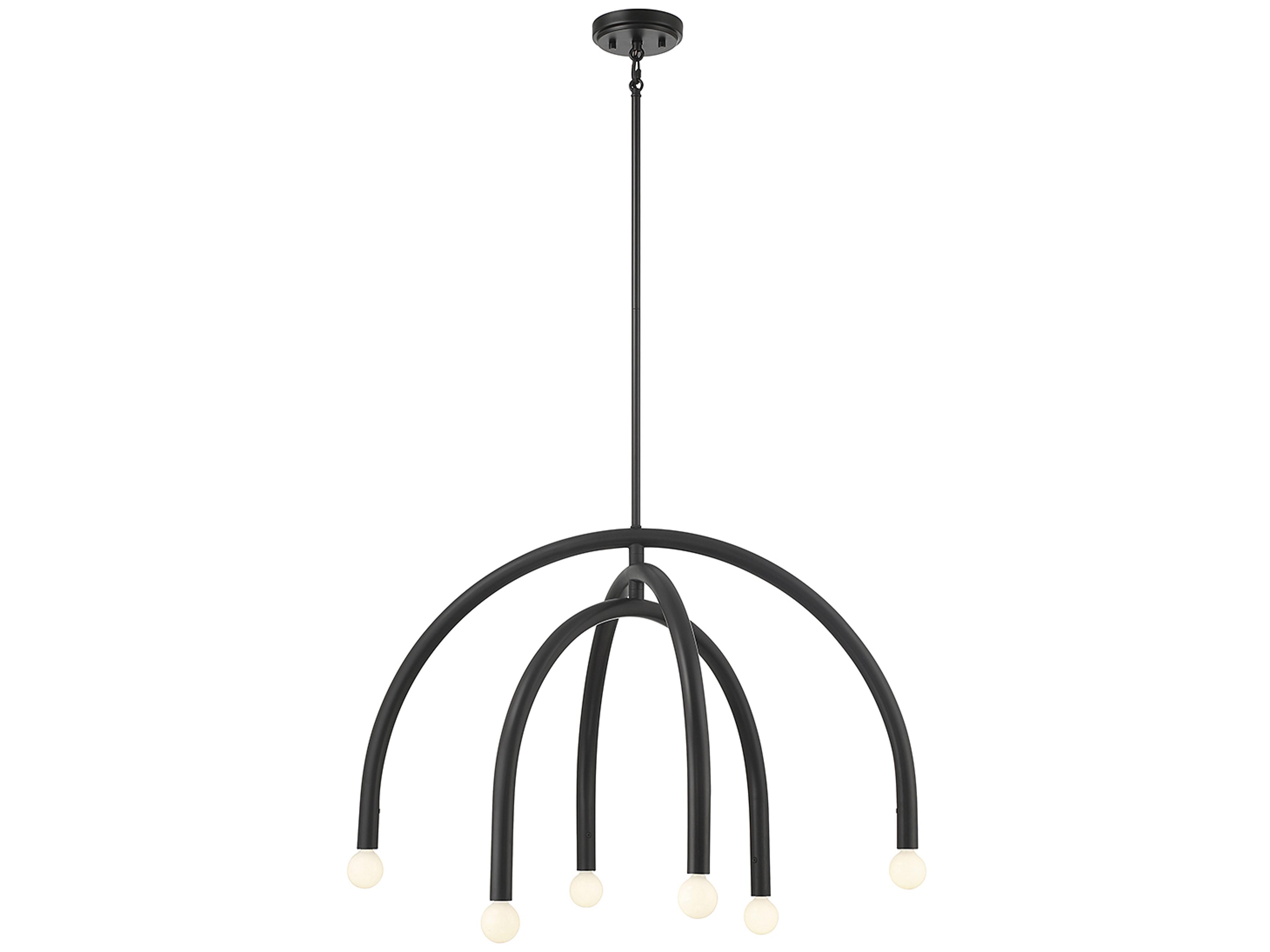 Meridian 6-Light Matte Black Chandelier