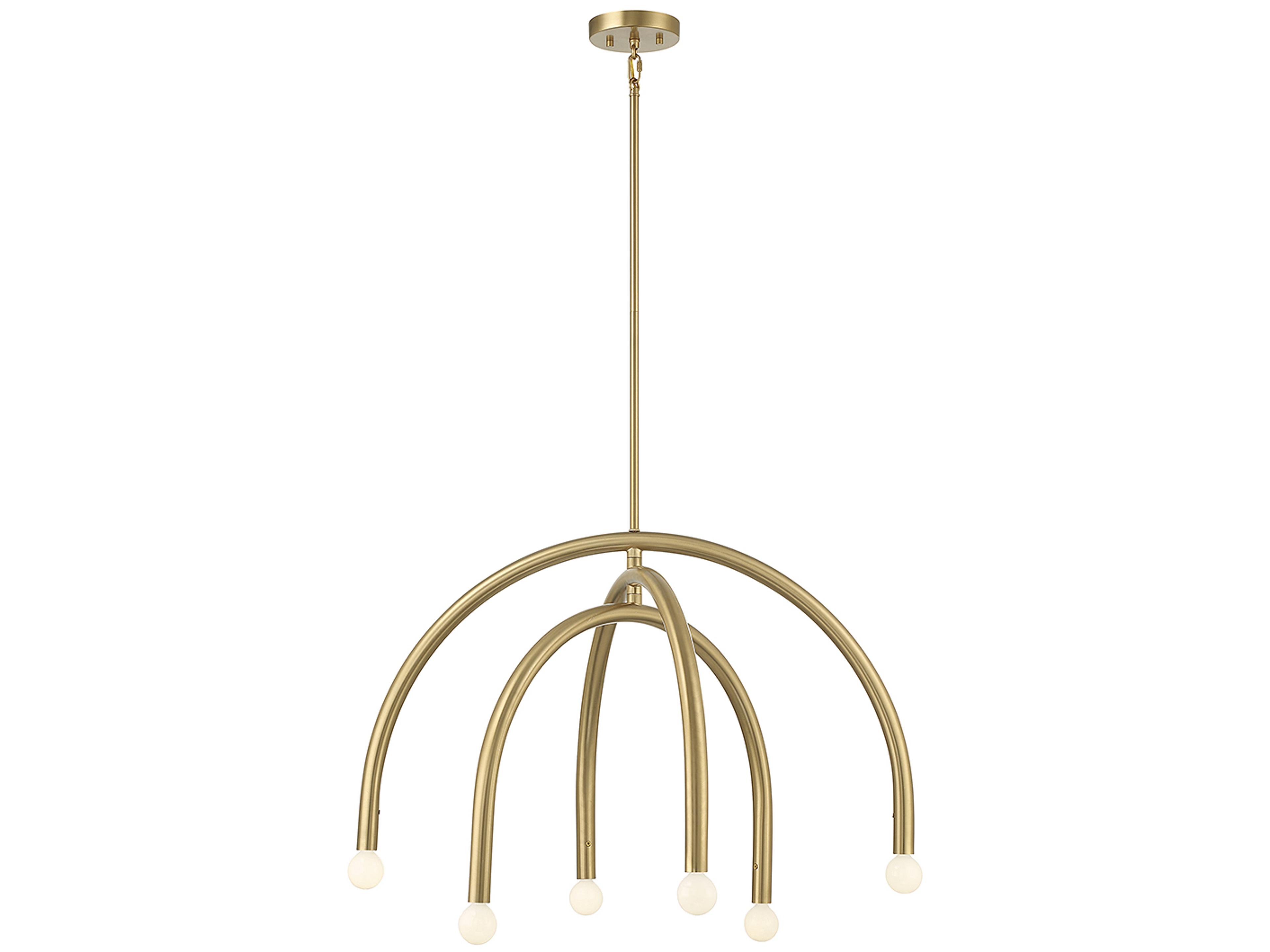 Meridian 6-Light Natural Brass Chandelier