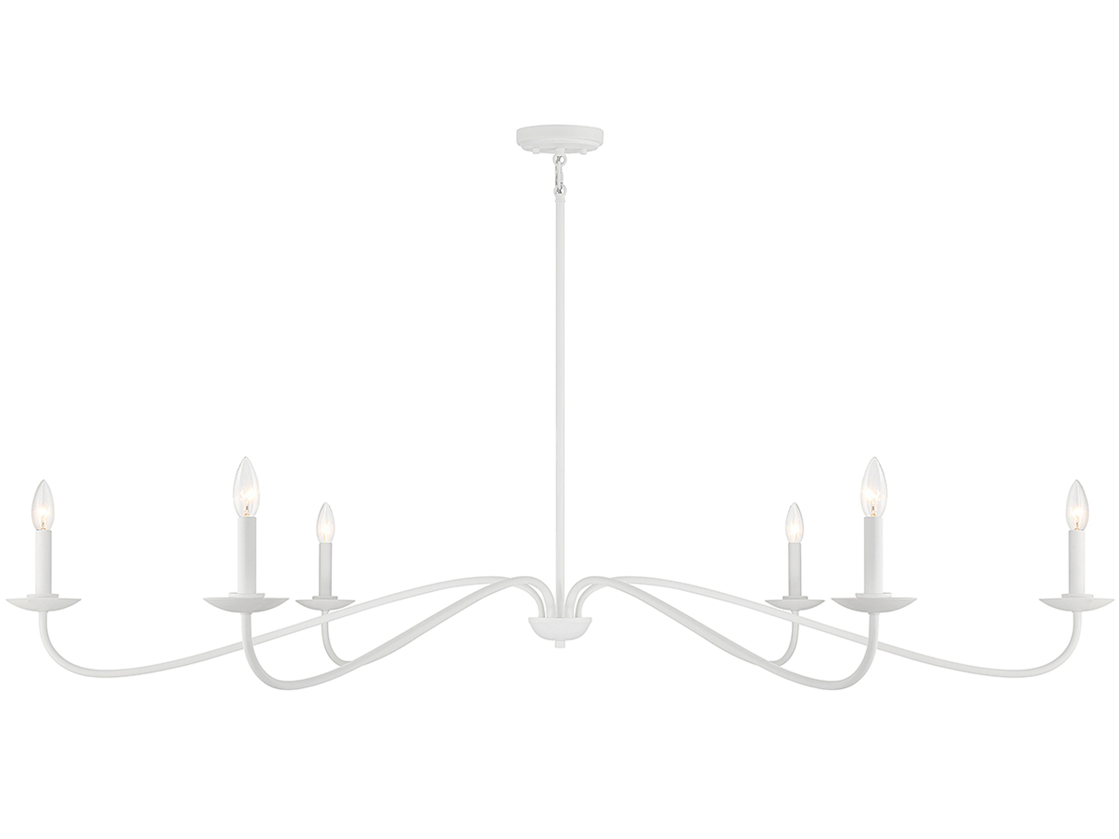 Meridian 6-Light Bisque White Candelabra Chandelier