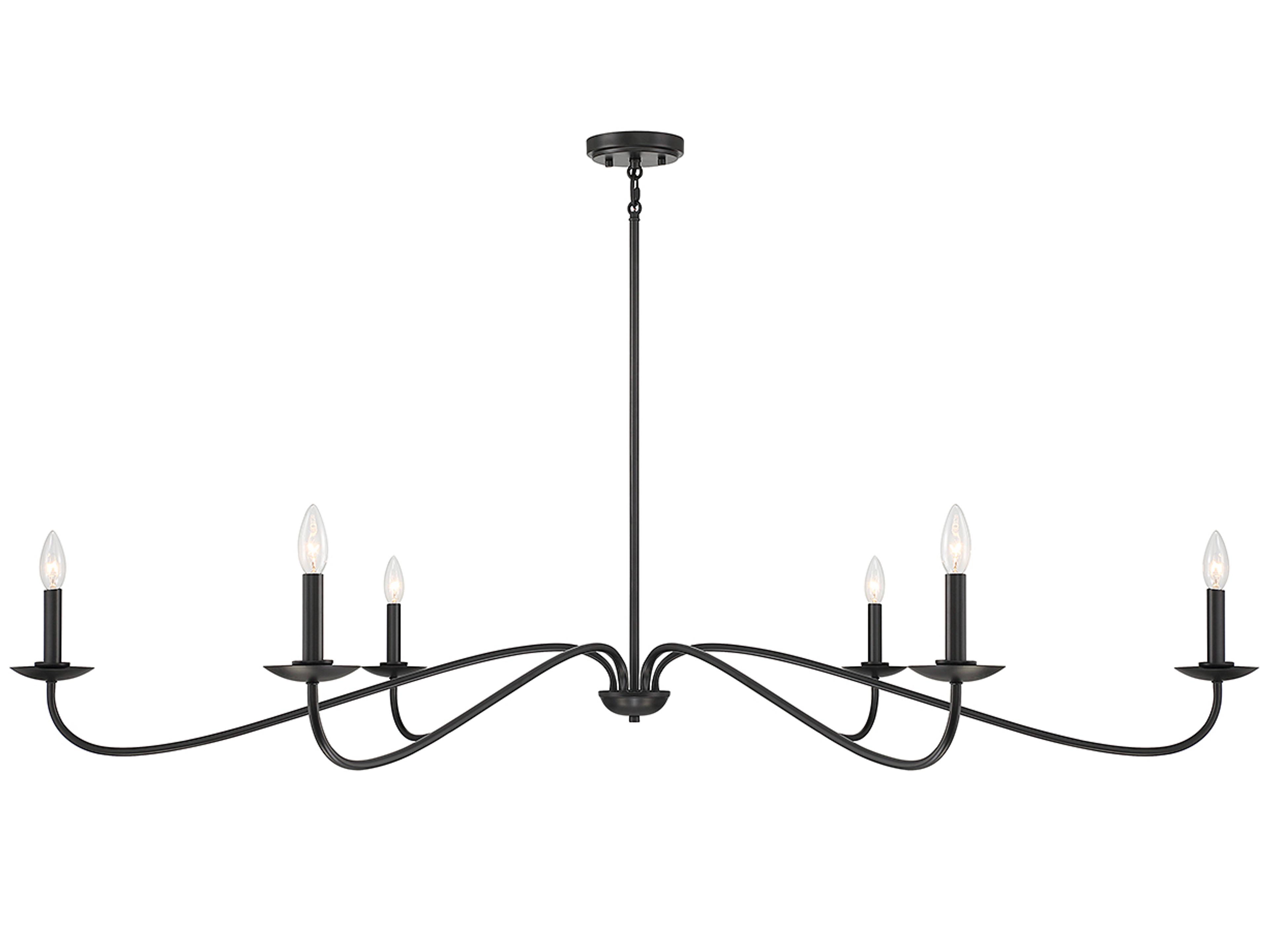 Meridian 6-Light Matte Black Chandelier