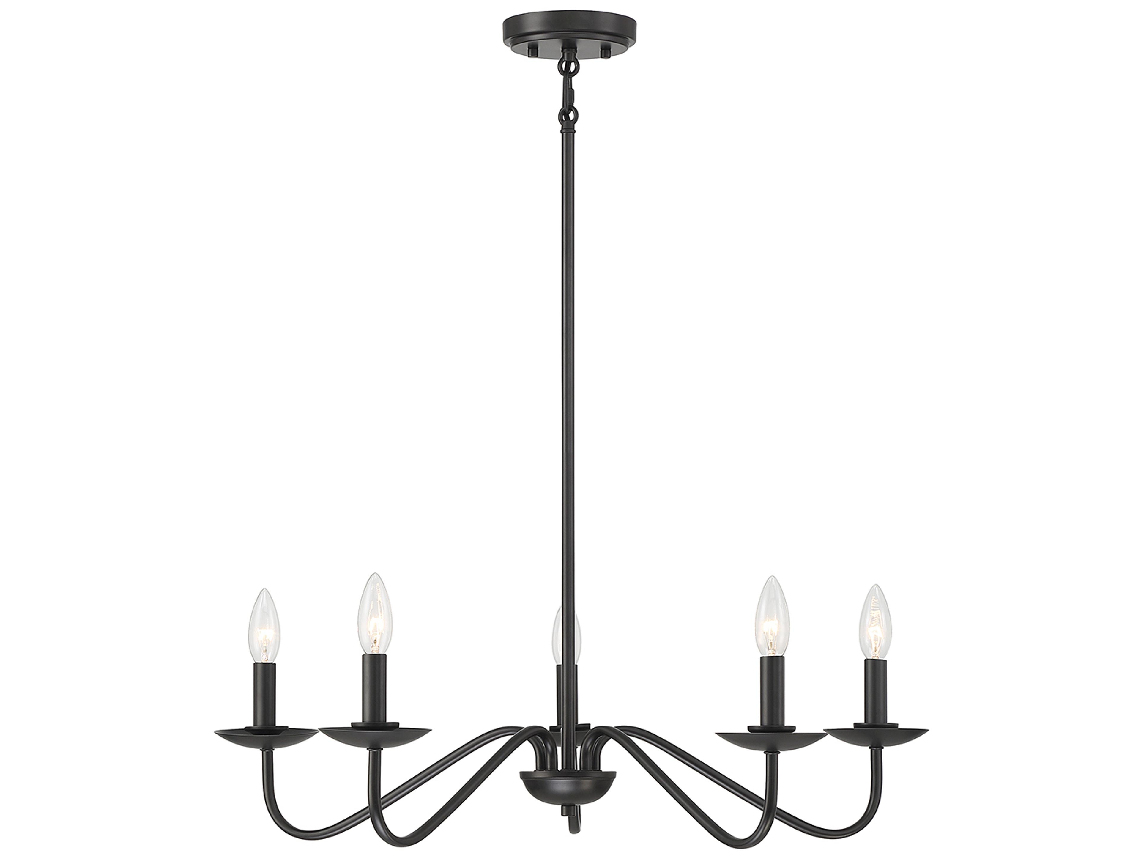 Meridian 5-Light Matte Black Chandelier