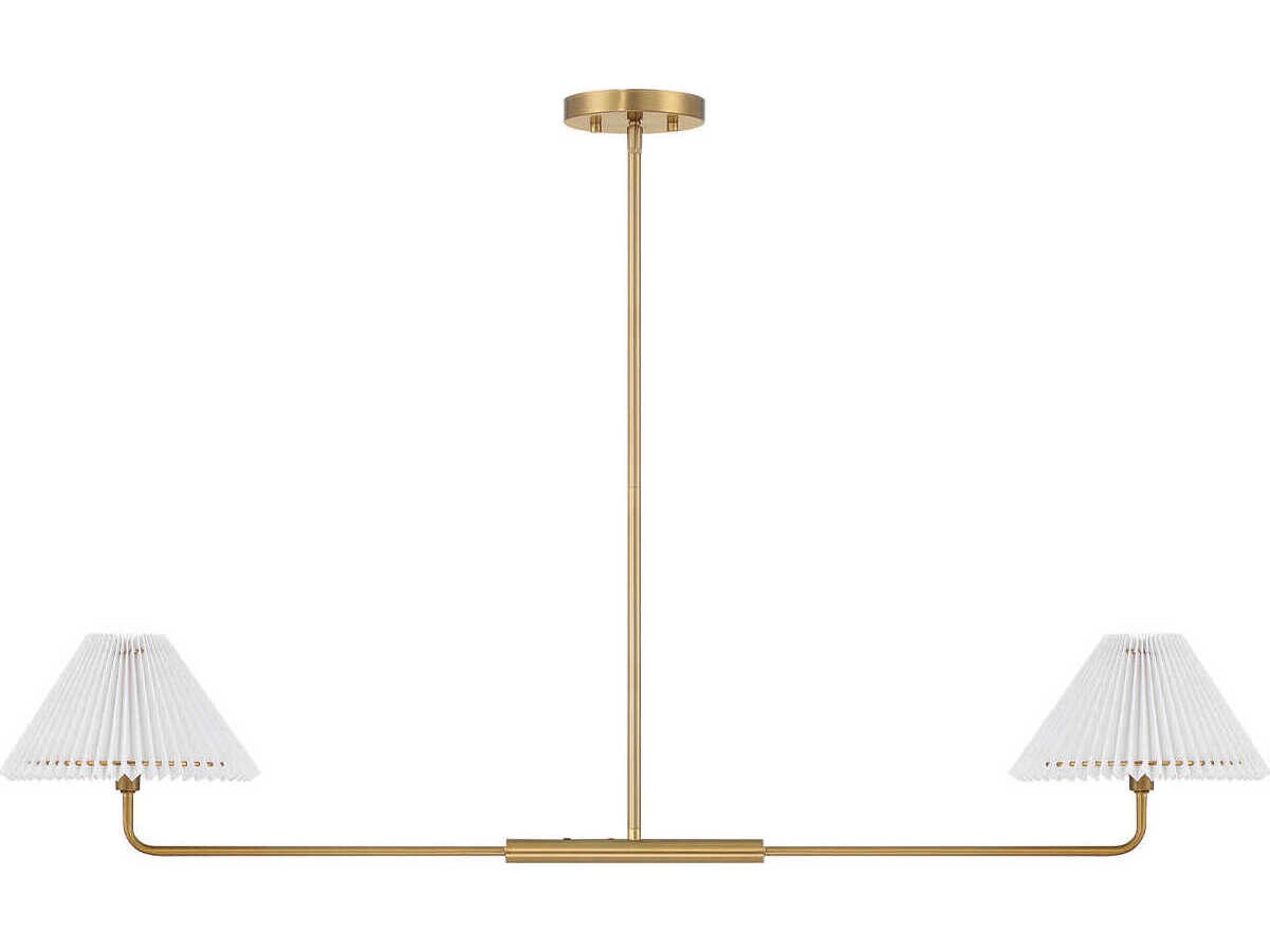 Savoy House Meridian 2-Light Natural Brass Linear Island Pendant