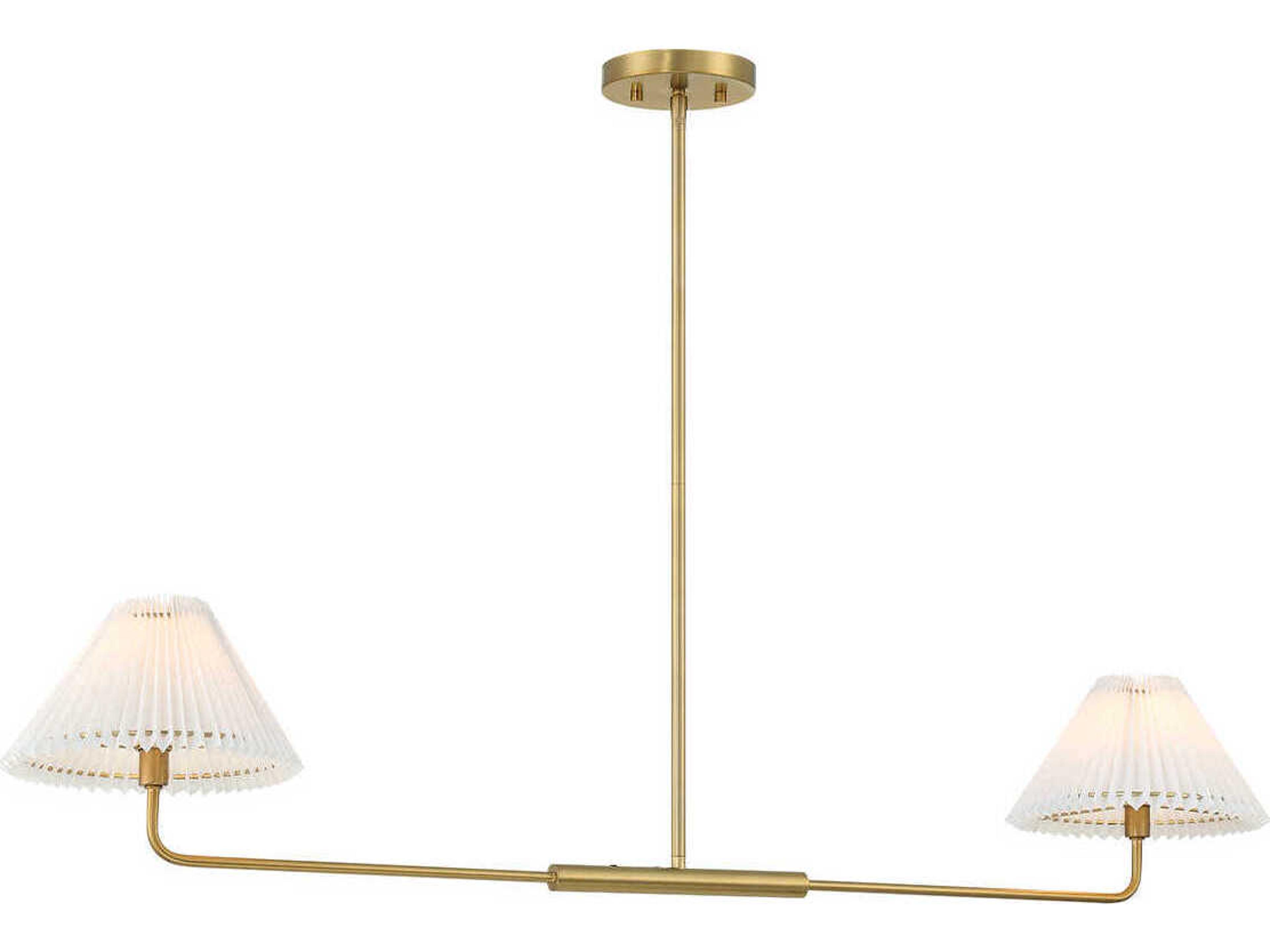 Savoy House Meridian 2-Light Natural Brass Linear Island Pendant
