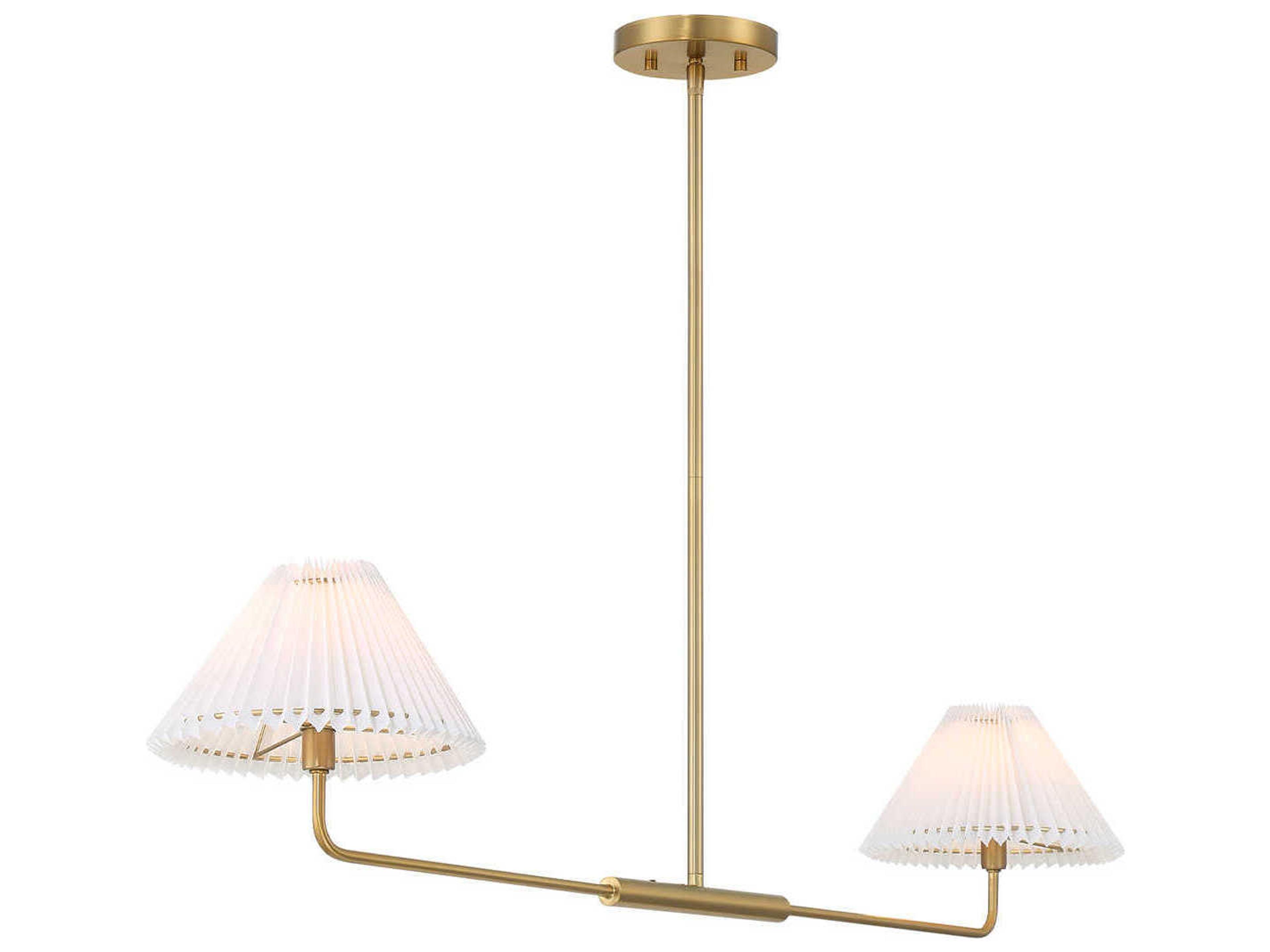 Savoy House Meridian 2-Light Natural Brass Linear Island Pendant