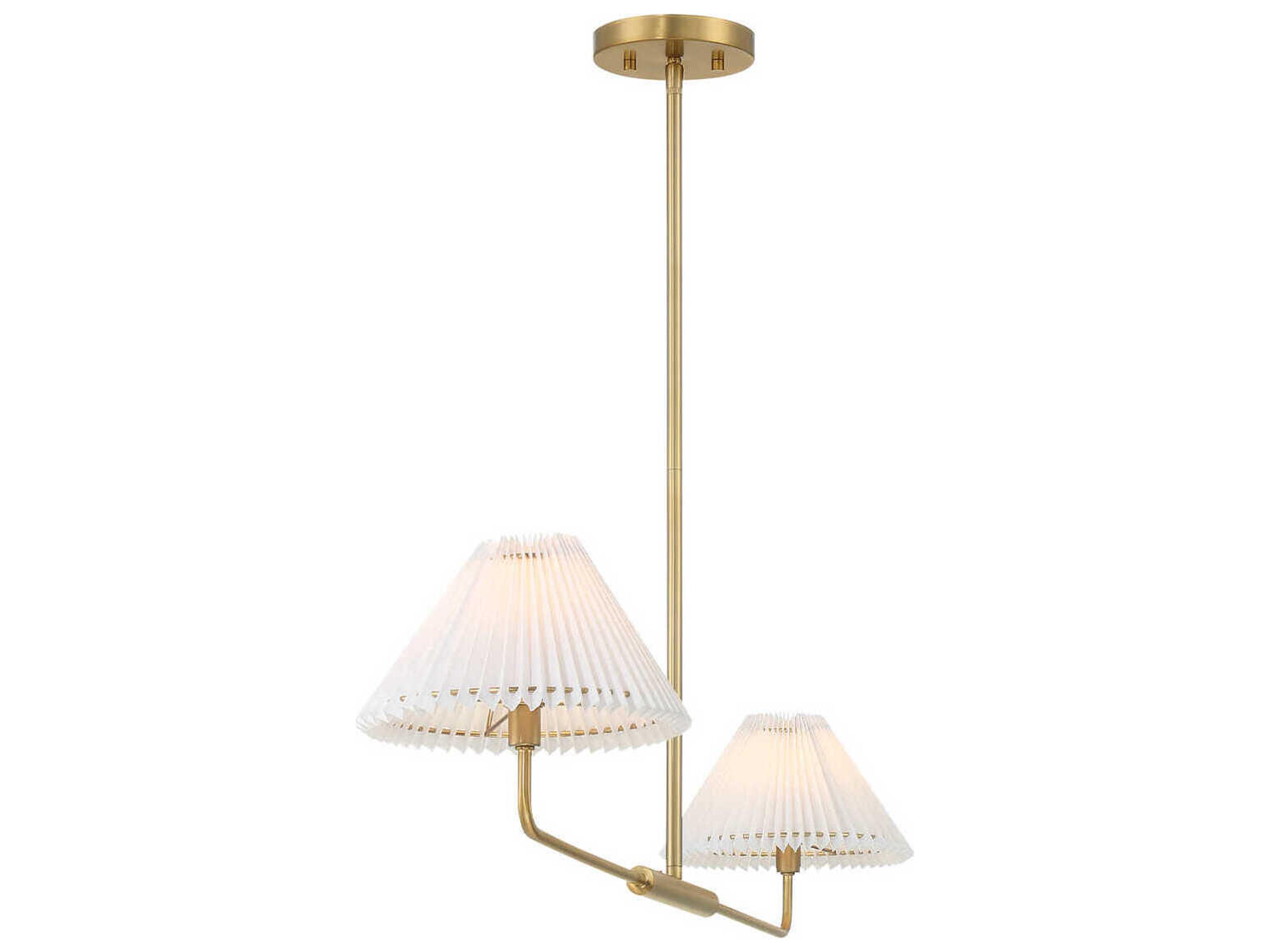Savoy House Meridian 2-Light Natural Brass Linear Island Pendant