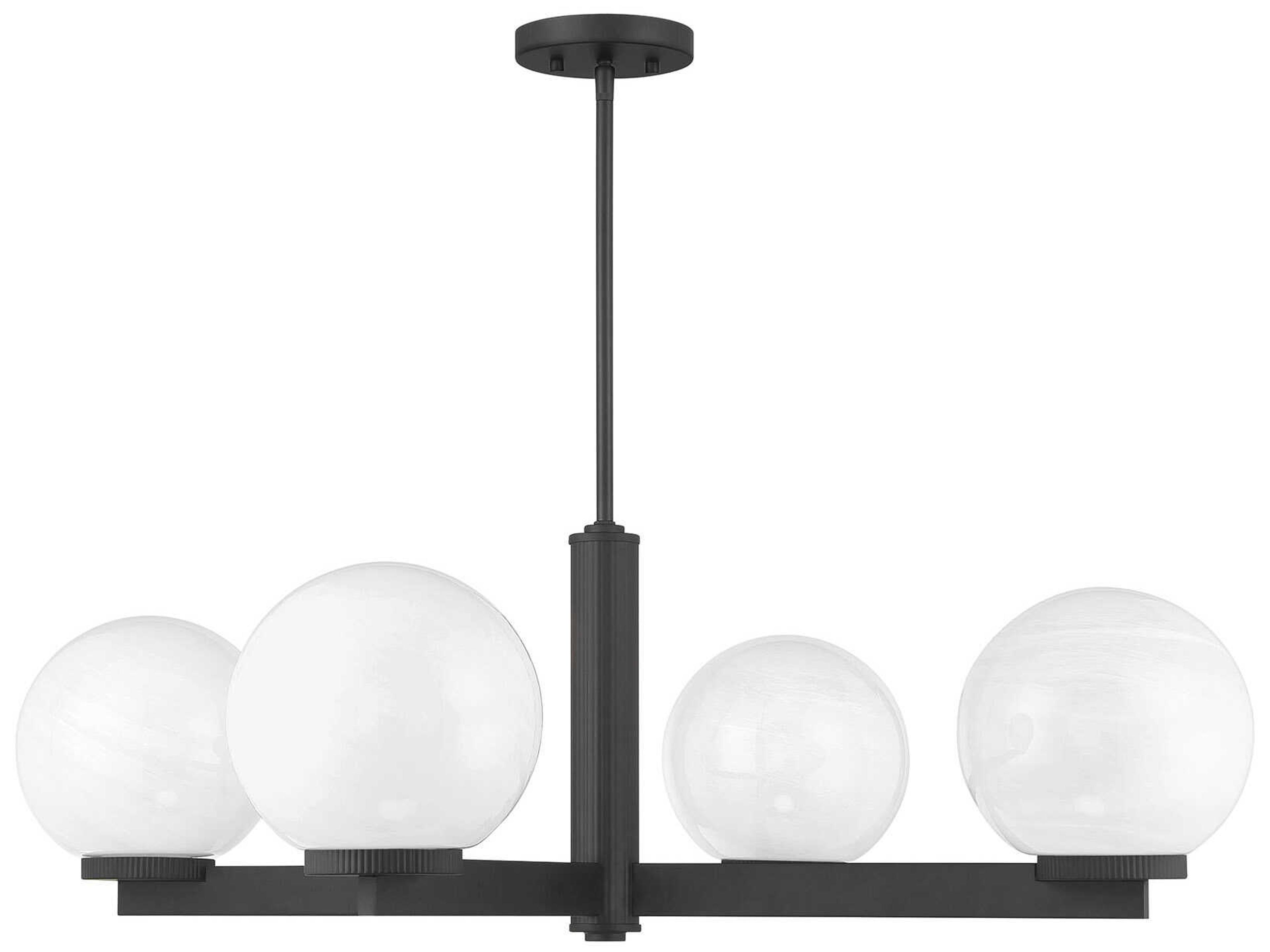 Savoy House Meridian 4-Light Matte Black Globe Chandelier