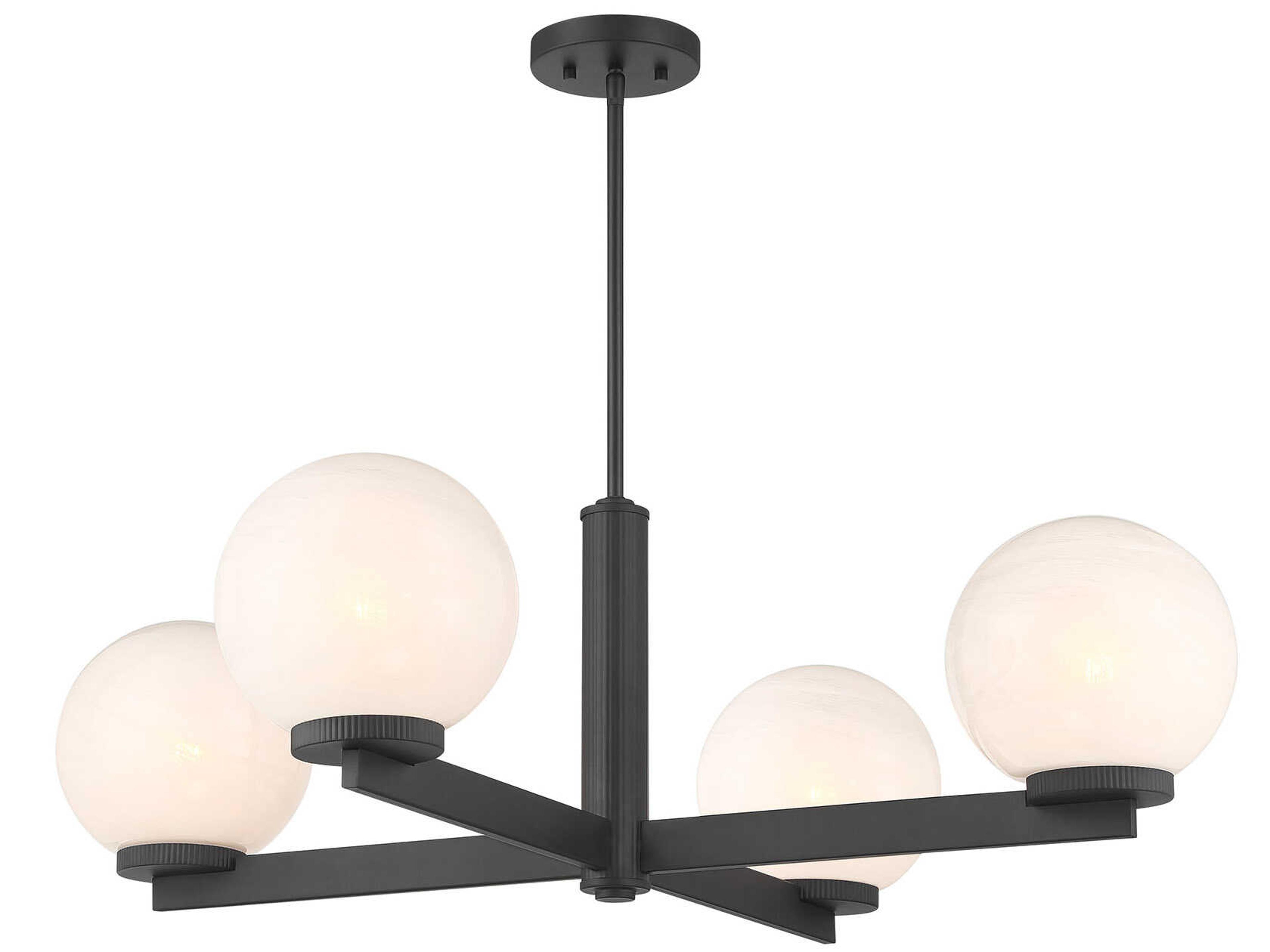 Savoy House Meridian 4-Light Matte Black Globe Chandelier