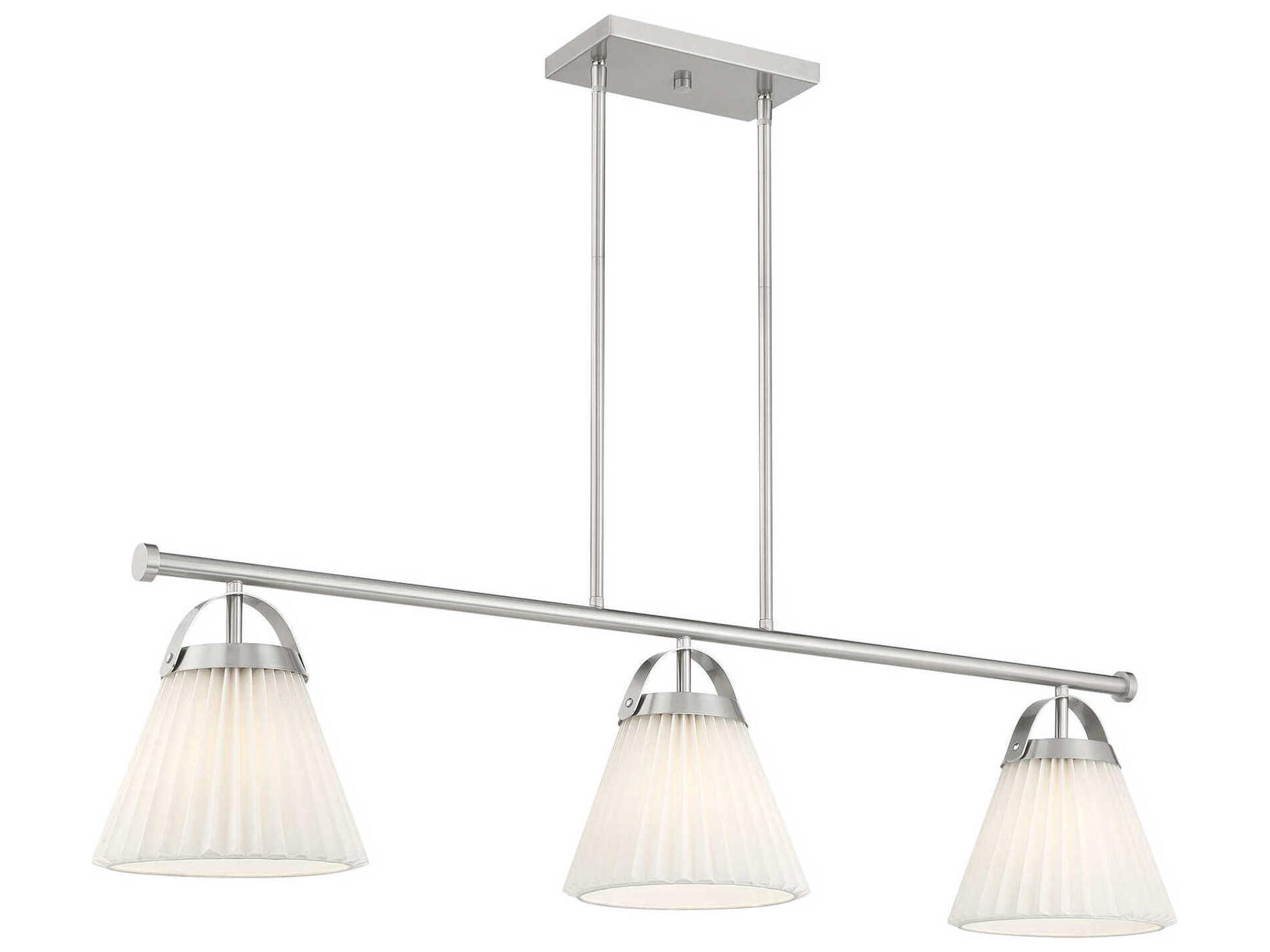 Meridian 3-Light Brushed Nickel Empire Island Pendant
