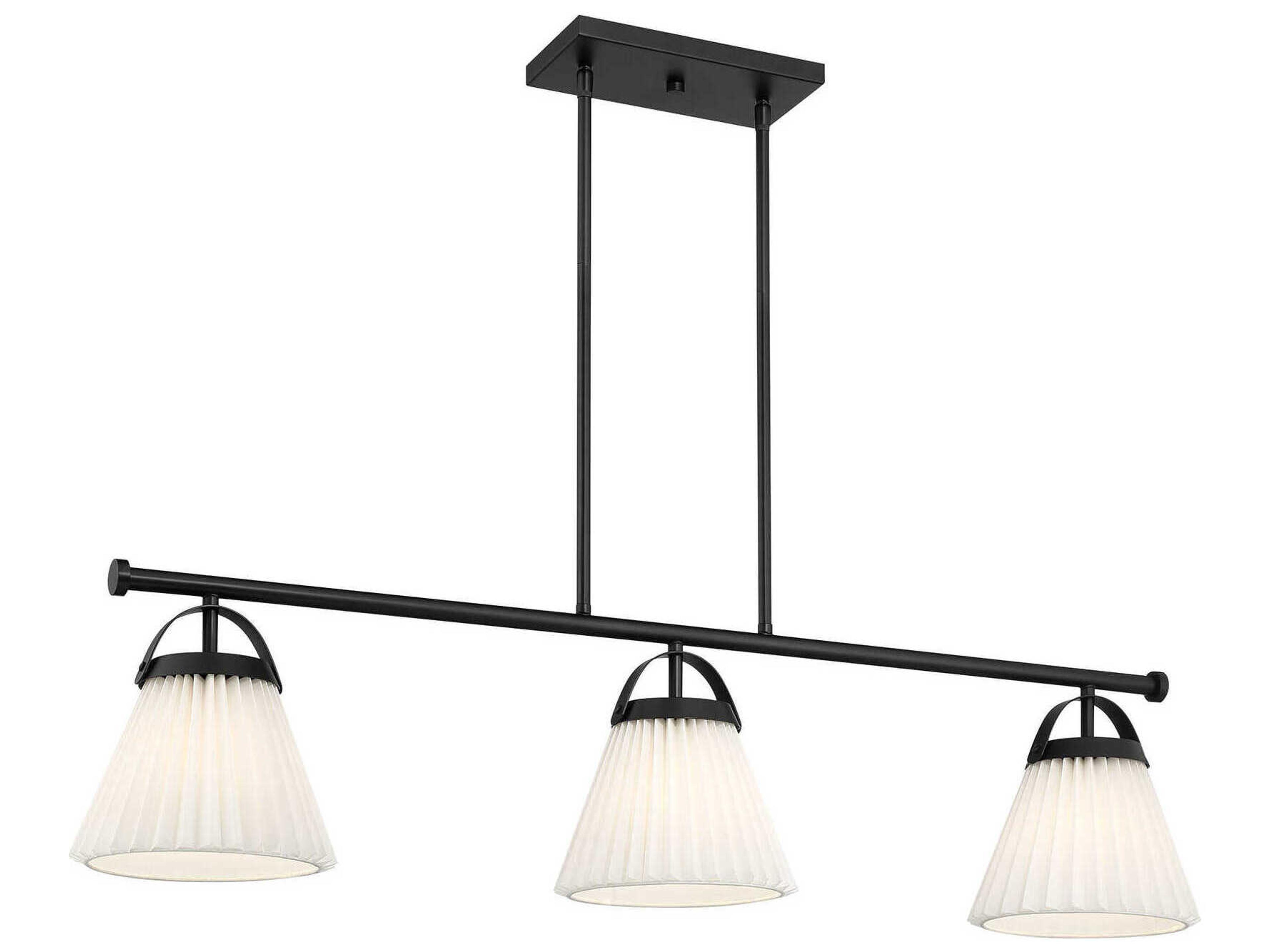 Meridian 3-Light Matte Black Empire Island Pendant