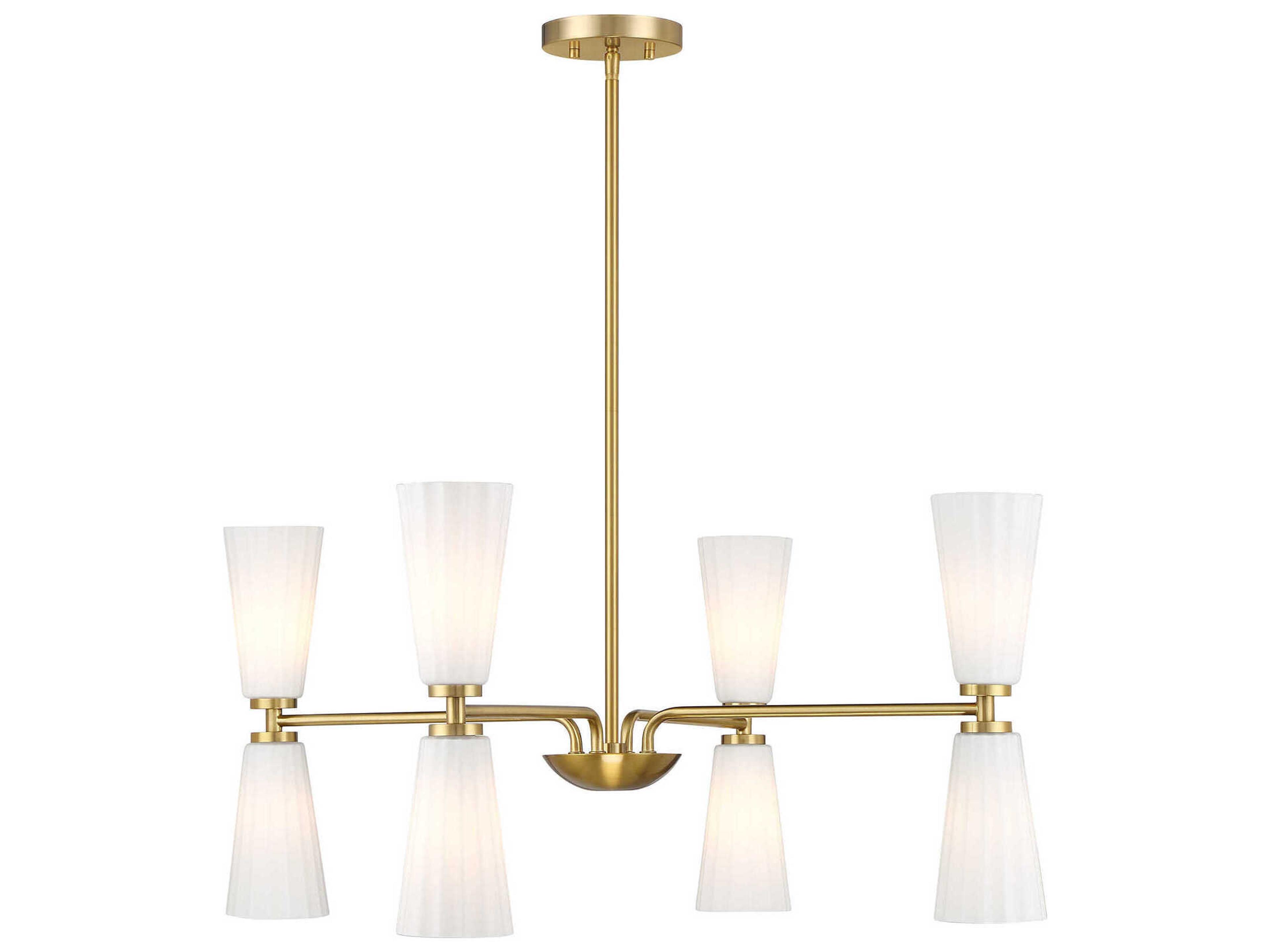 Savoy House Meridian 8-Light Natural Brass Chandelier