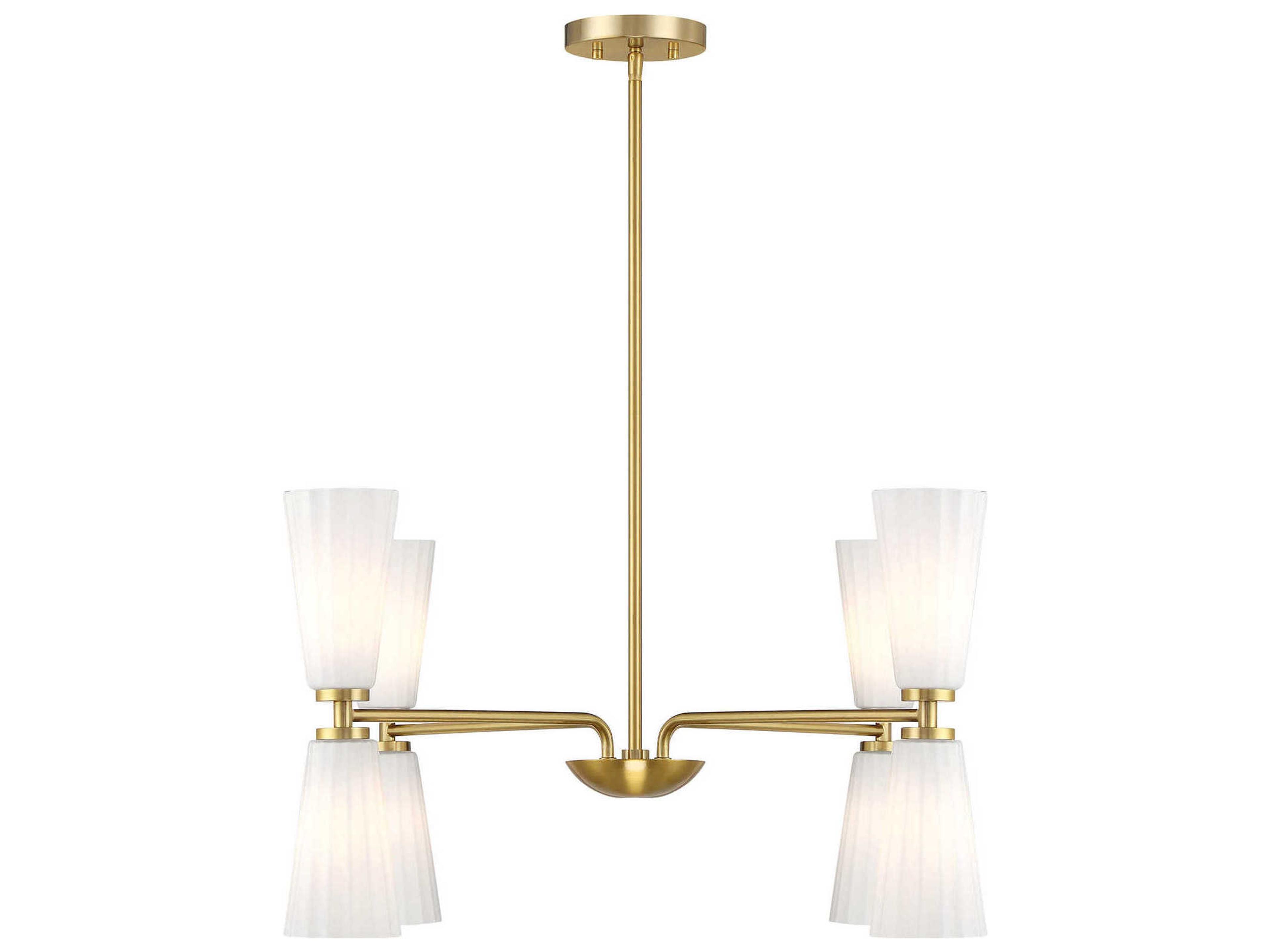 Savoy House Meridian 8-Light Natural Brass Chandelier