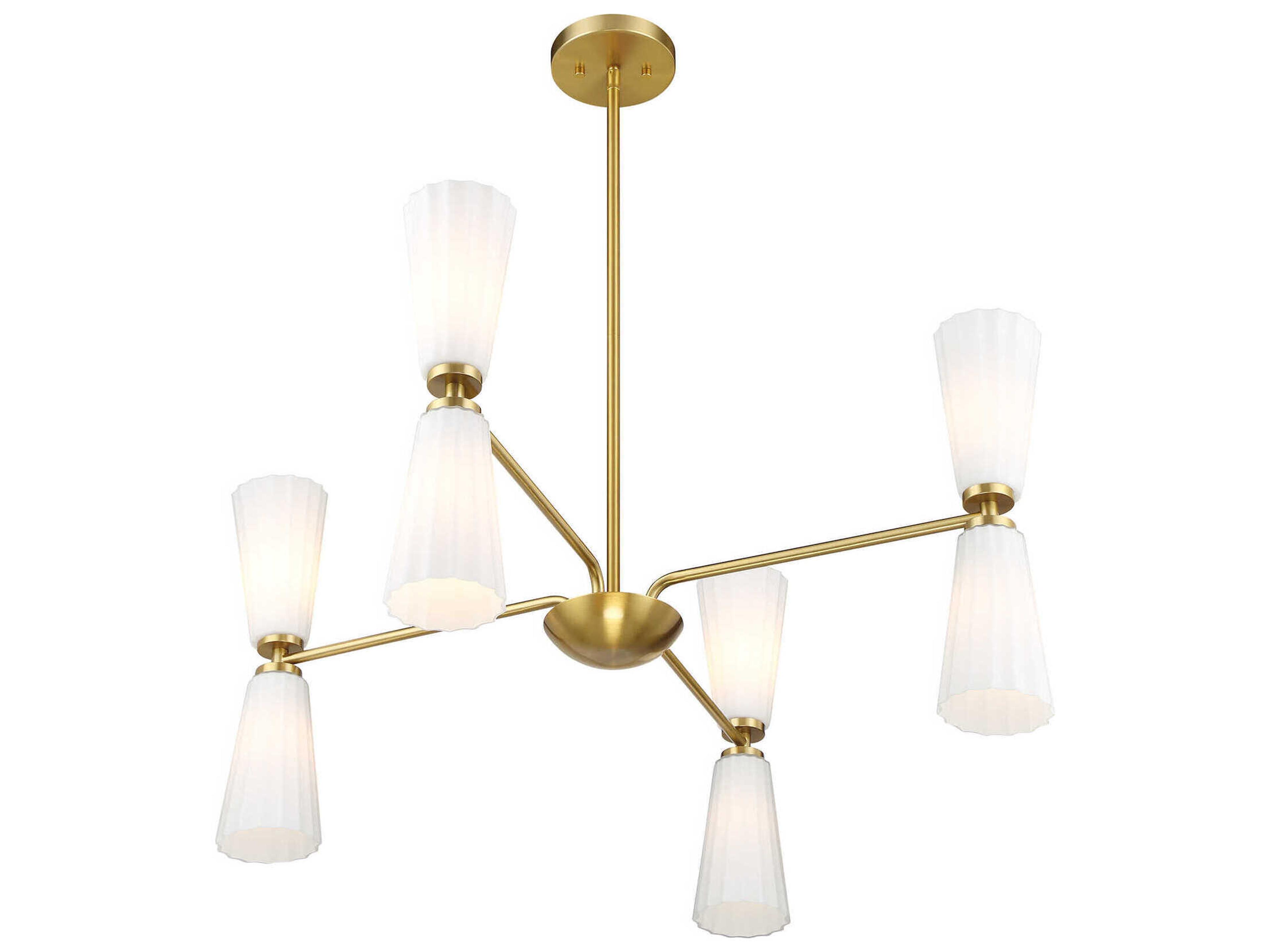 Savoy House Meridian 8-Light Natural Brass Chandelier