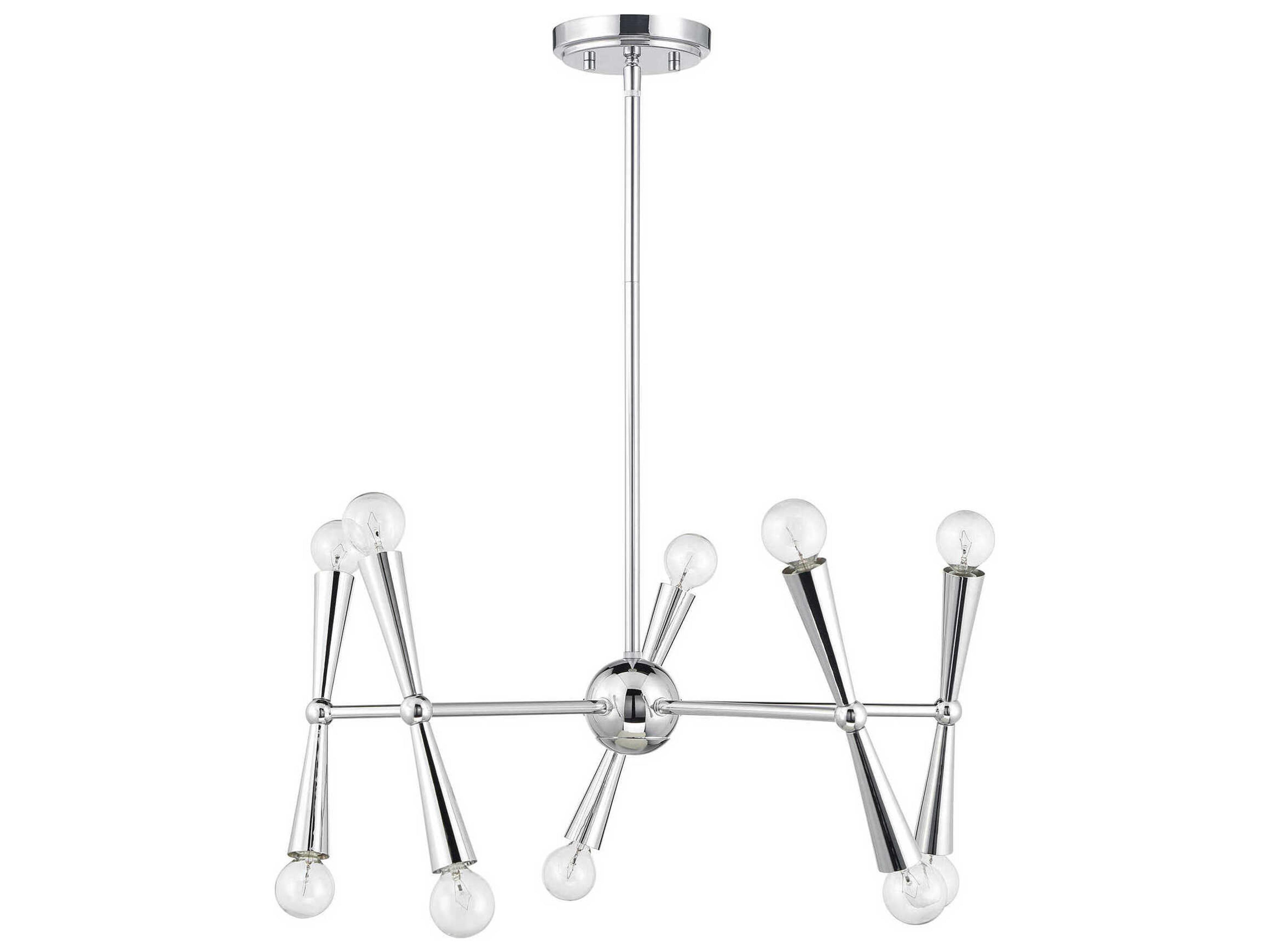 Meridian 10-Light Chrome Chandelier