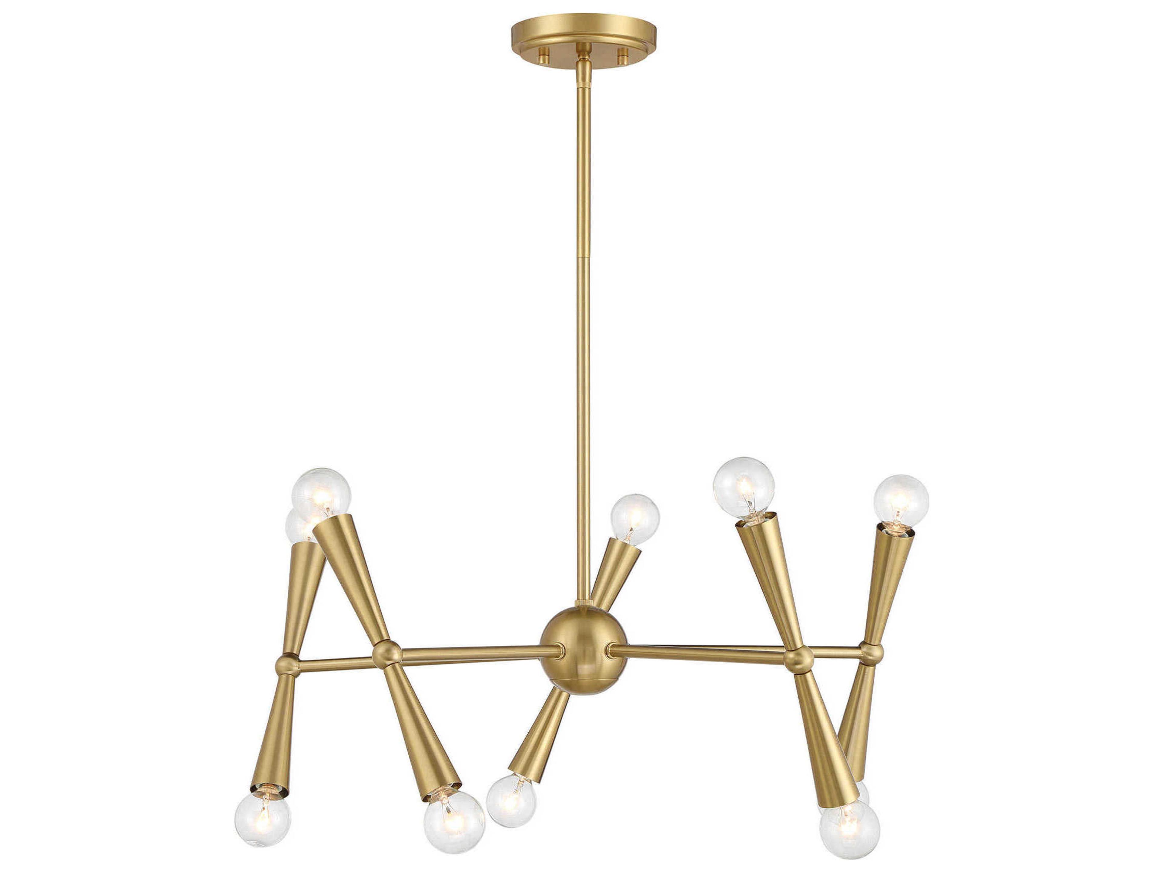 Meridian 10-Light Natural Brass Chandelier