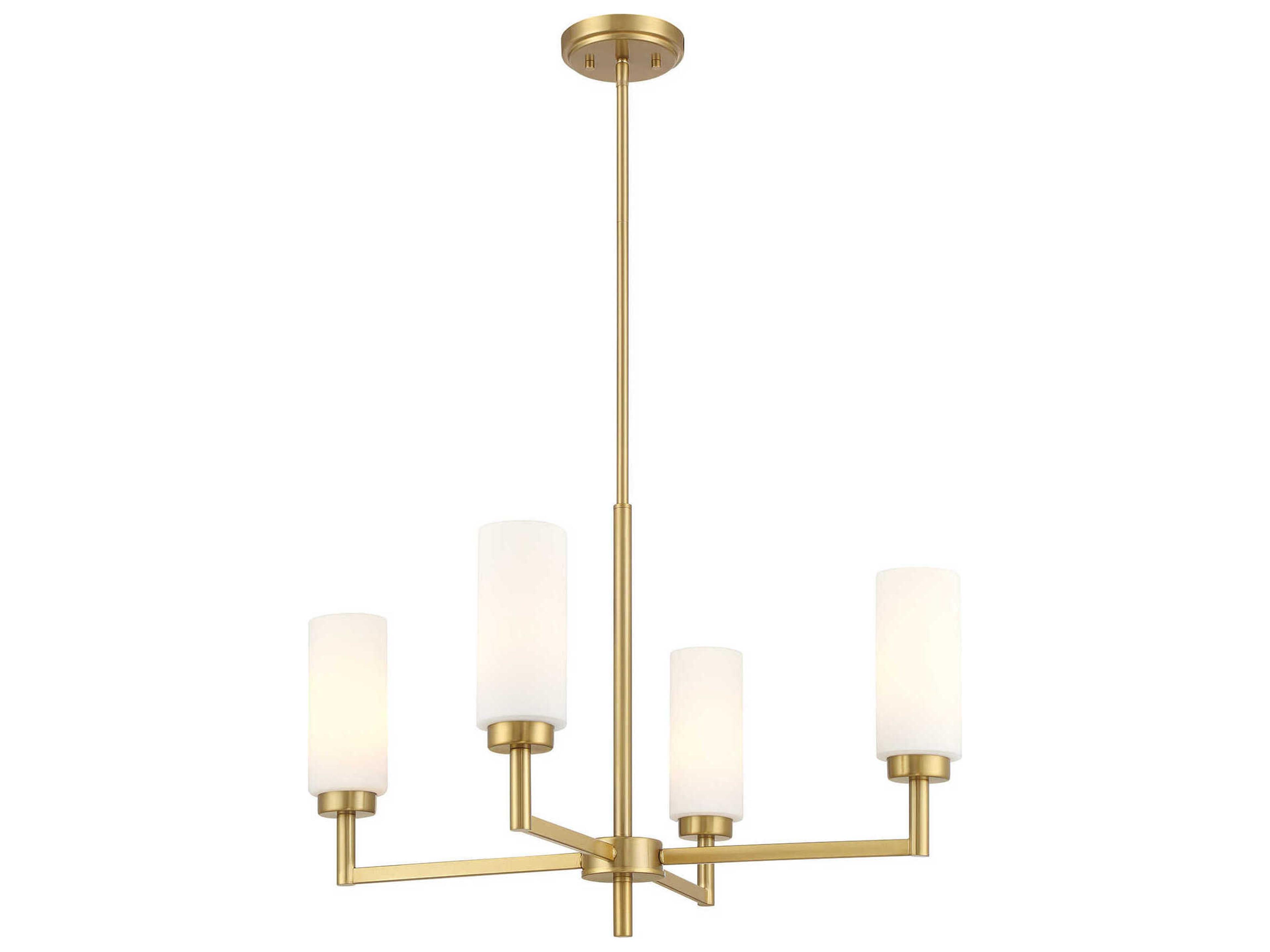 Meridian 4-Light Natural Brass Chandelier