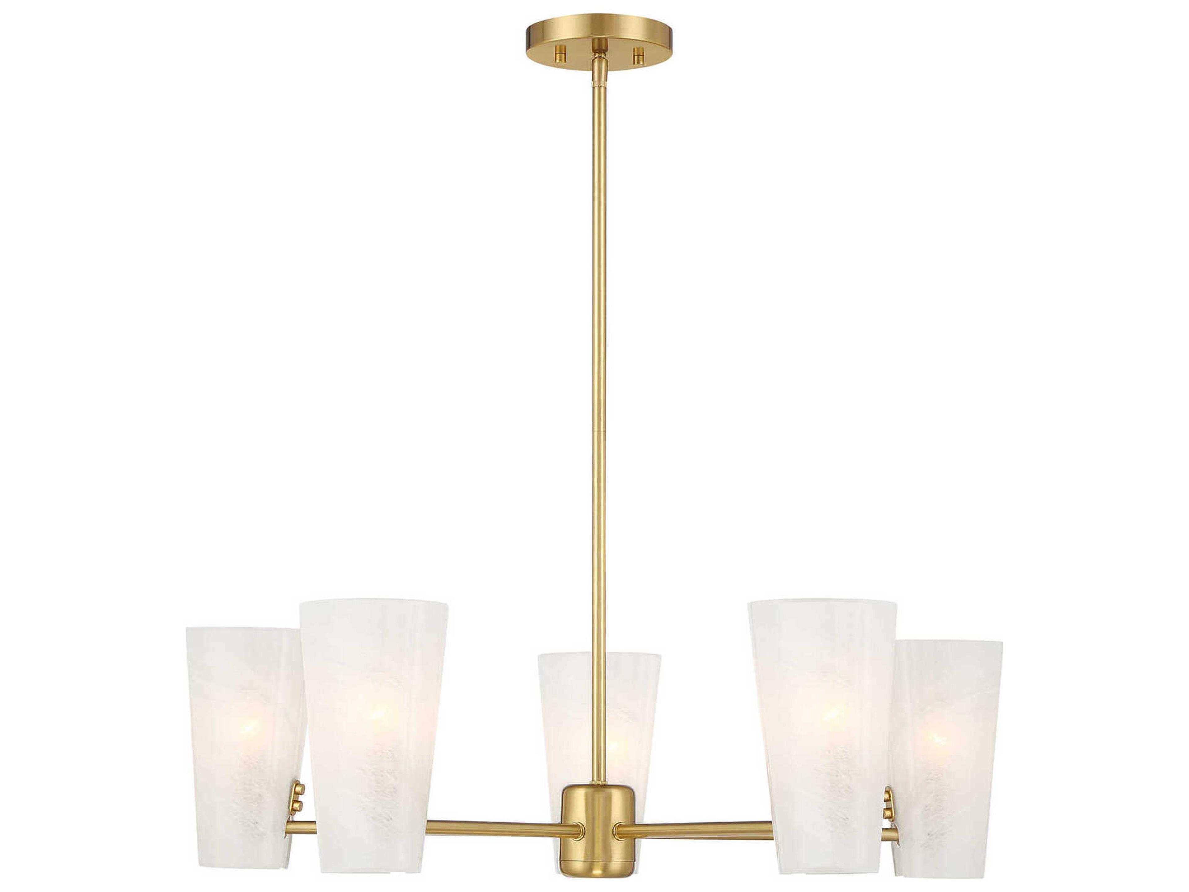 Meridian 5-Light Natural Brass Chandelier