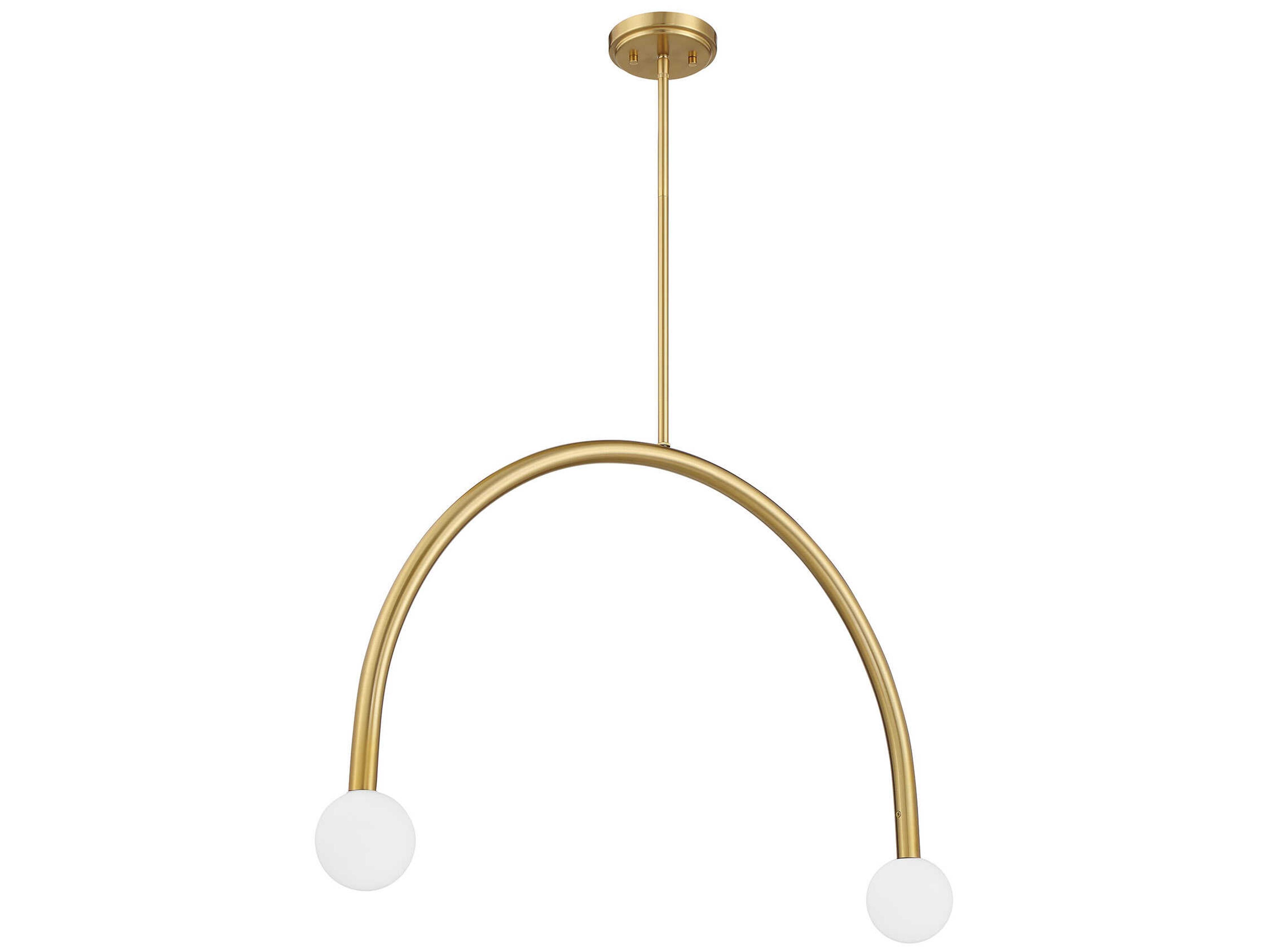 Savoy House Meridian 2-Light Natural Brass Island Pendant