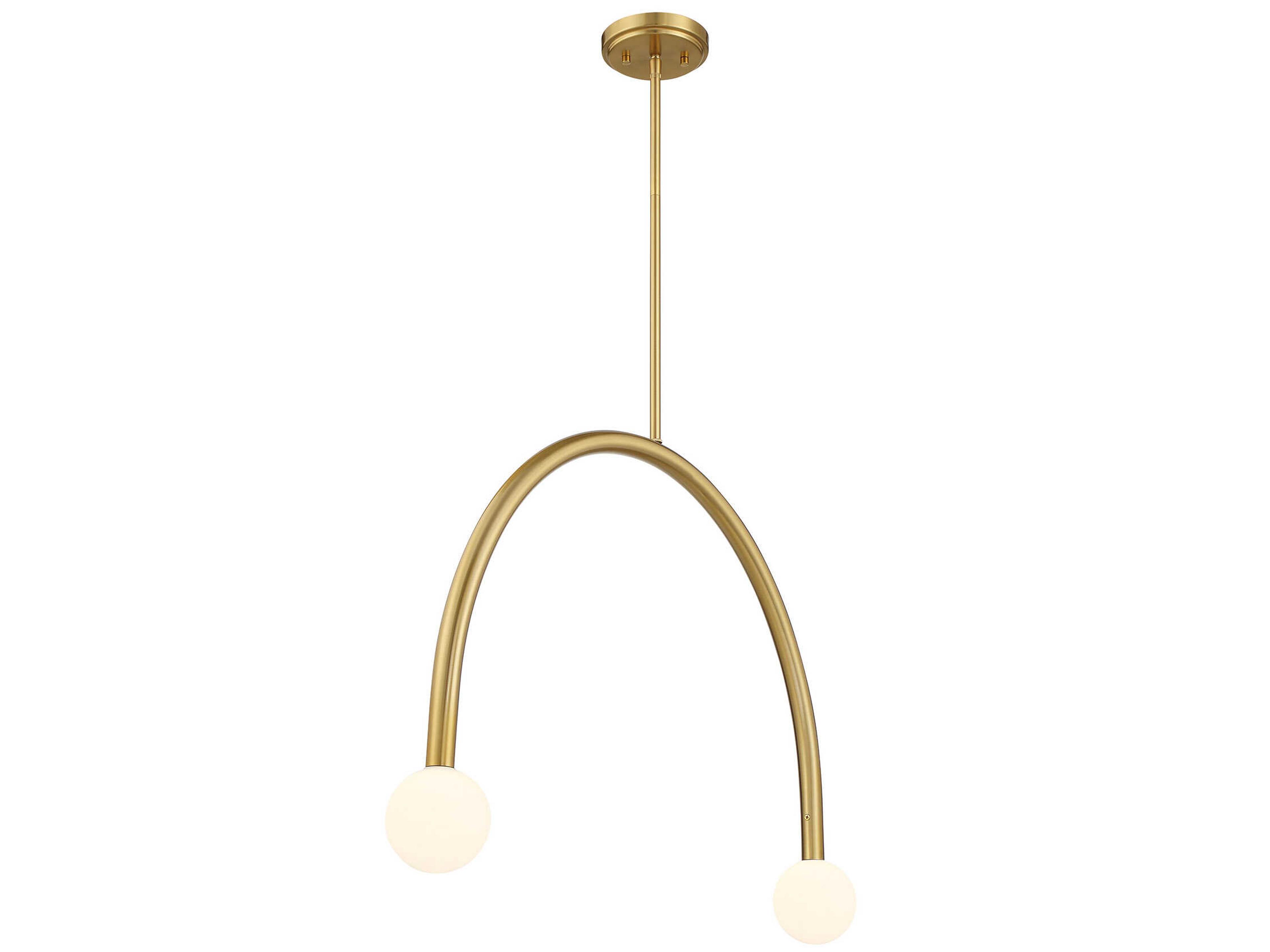 Savoy House Meridian 2-Light Natural Brass Island Pendant