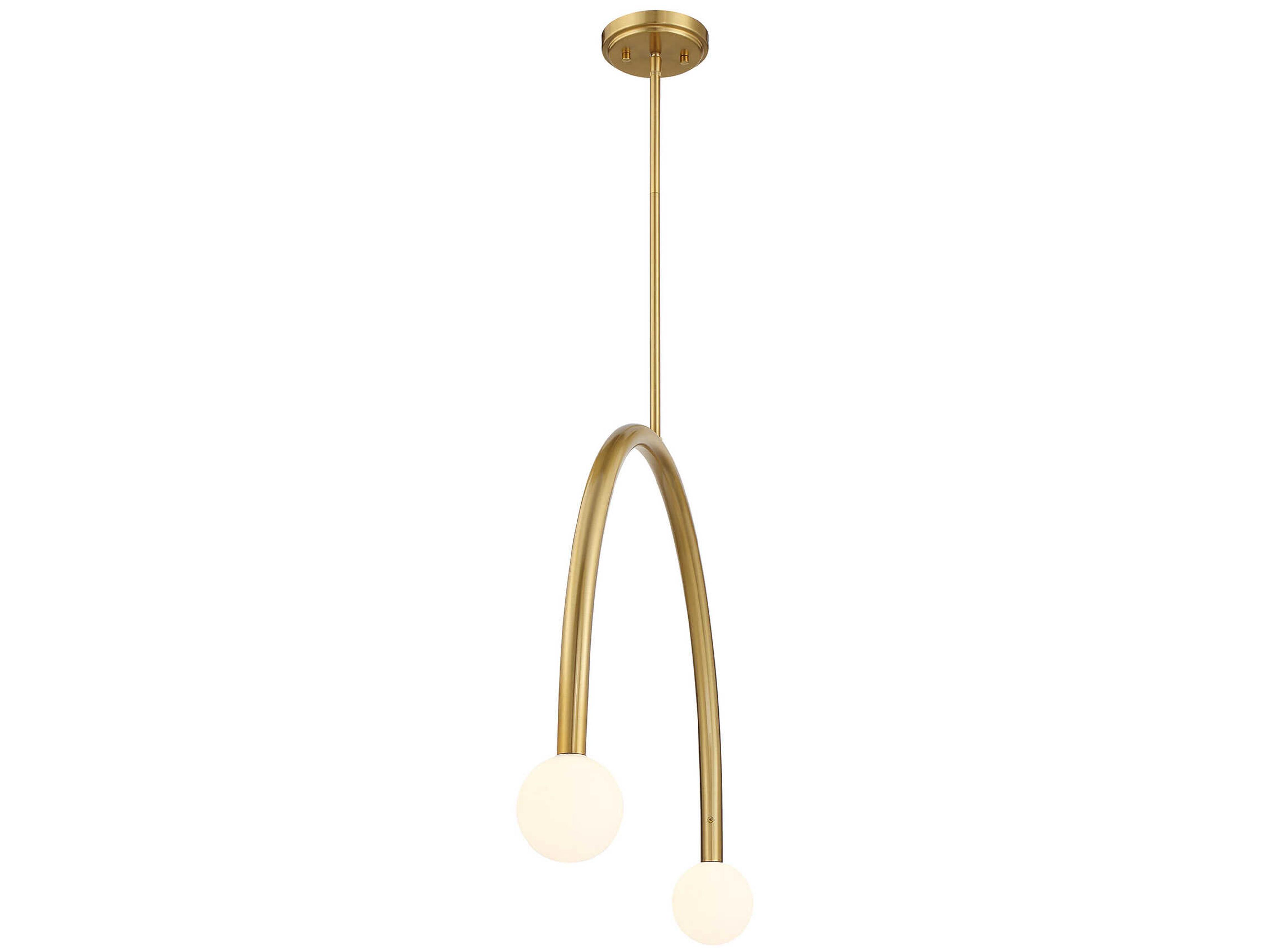 Savoy House Meridian 2-Light Natural Brass Island Pendant