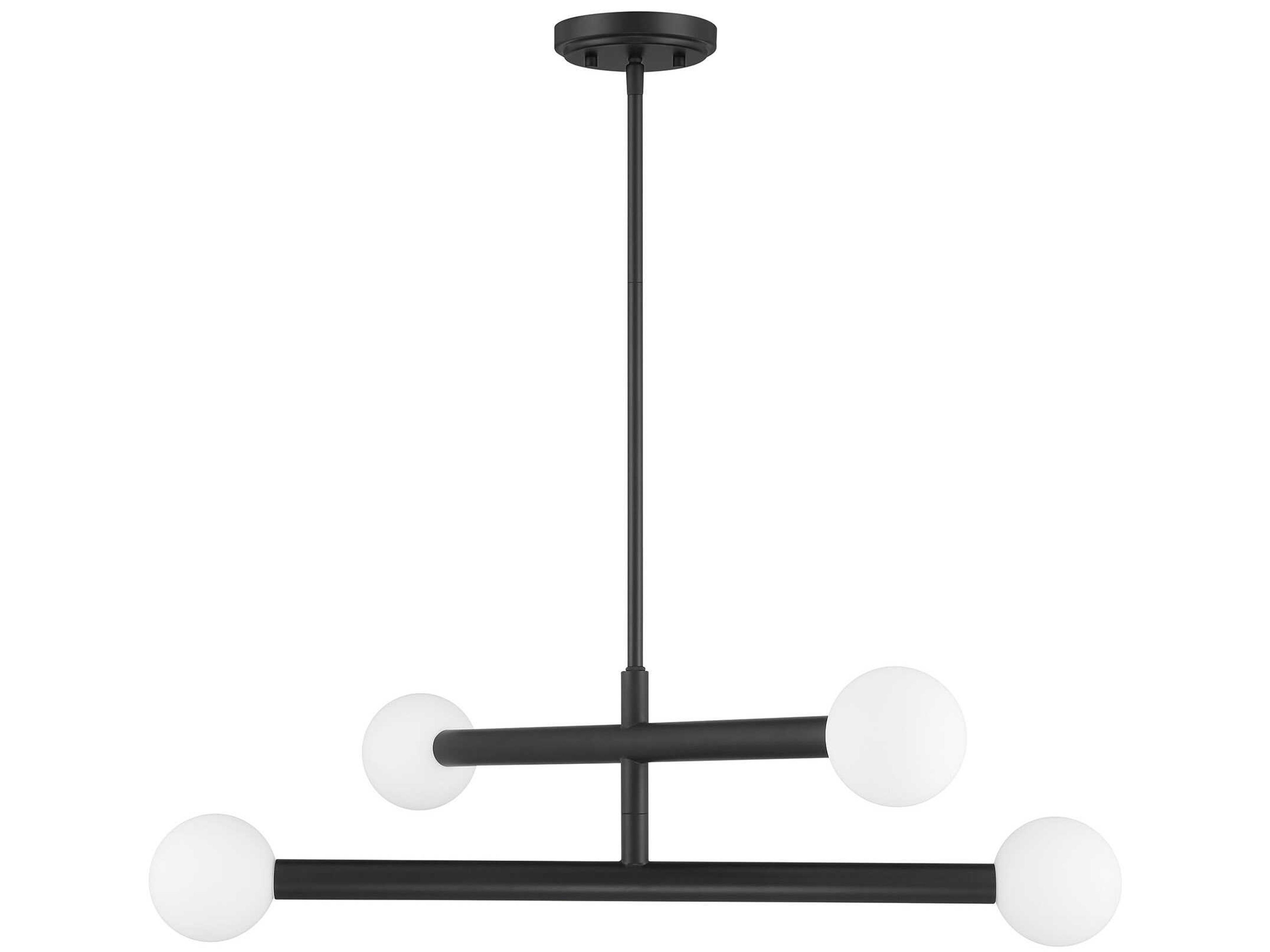 Savoy House Meridian 4-Light Matte Black Globe Chandelier