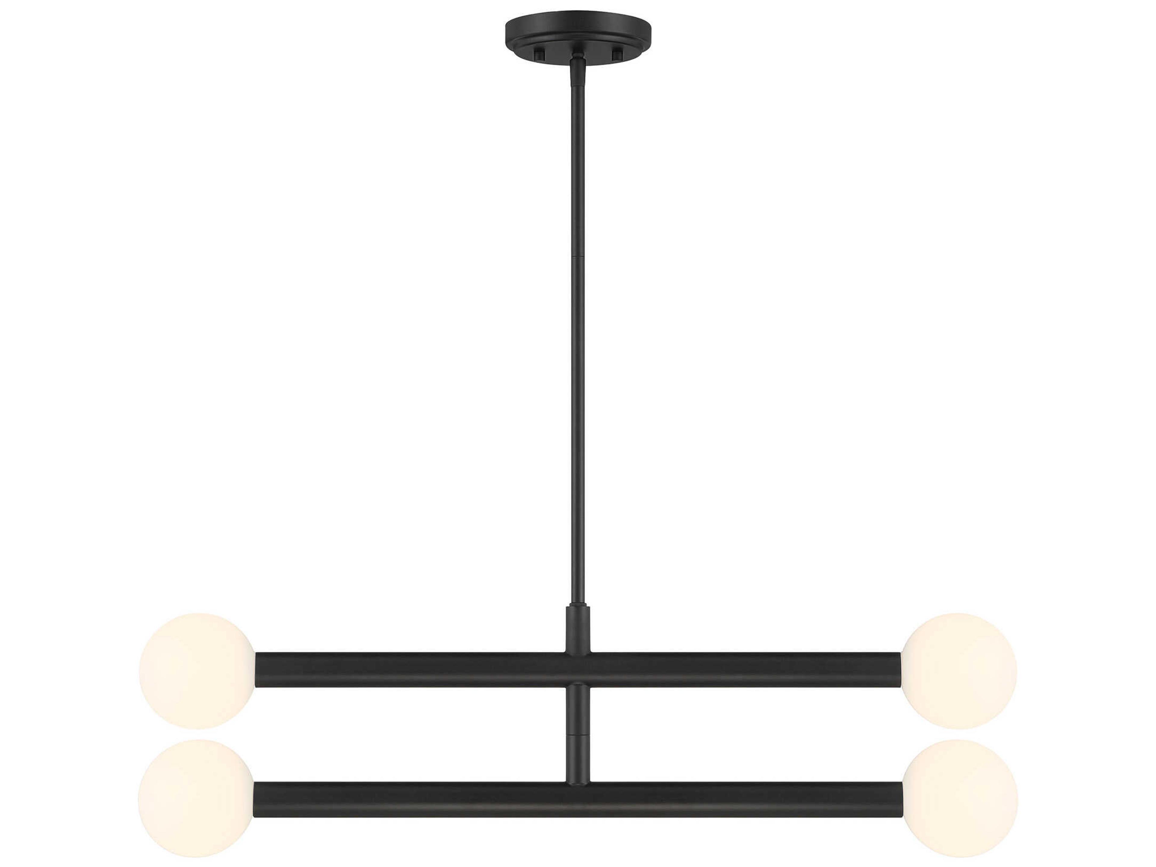 Savoy House Meridian 4-Light Matte Black Globe Chandelier