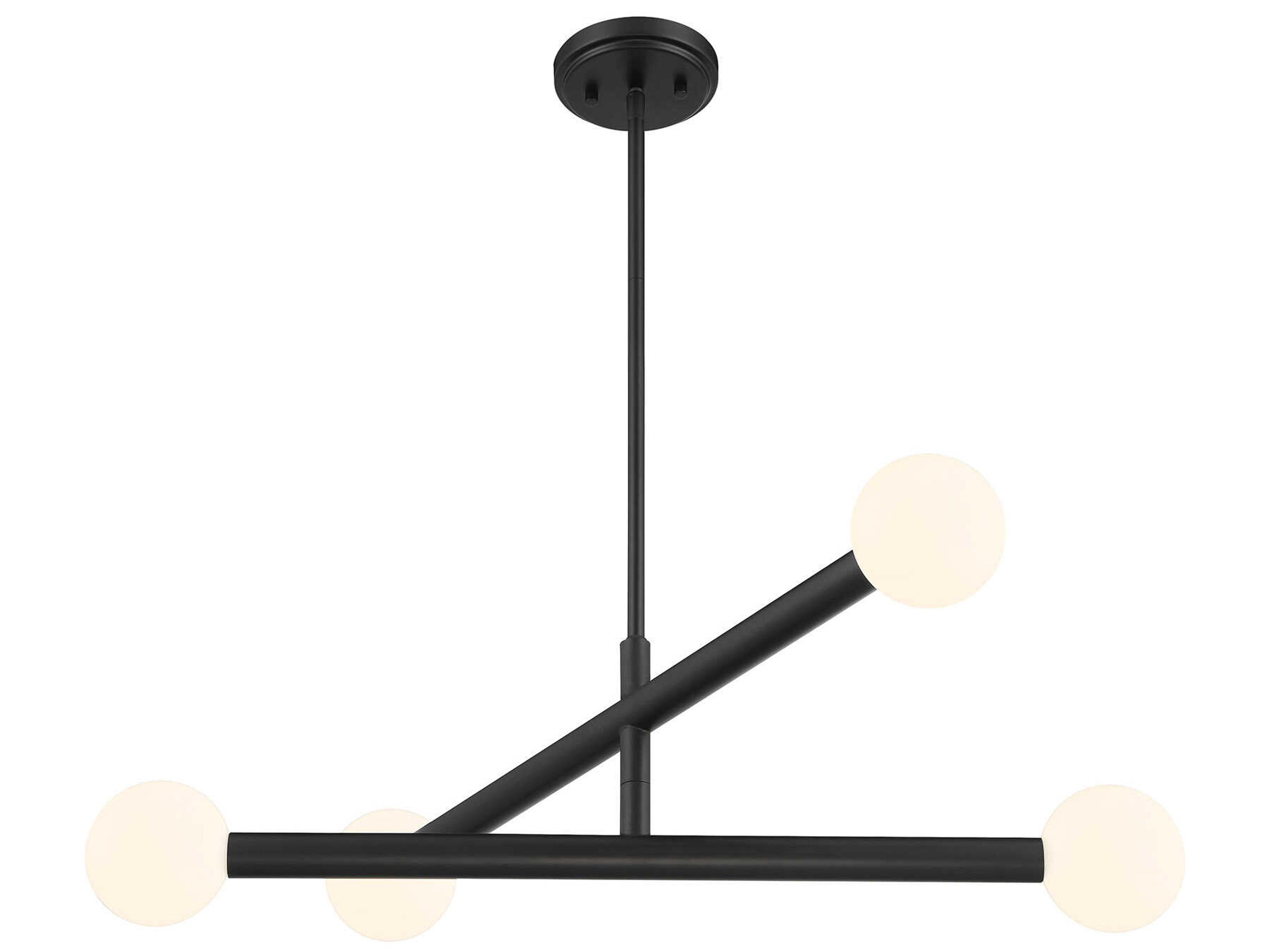 Savoy House Meridian 4-Light Matte Black Globe Chandelier