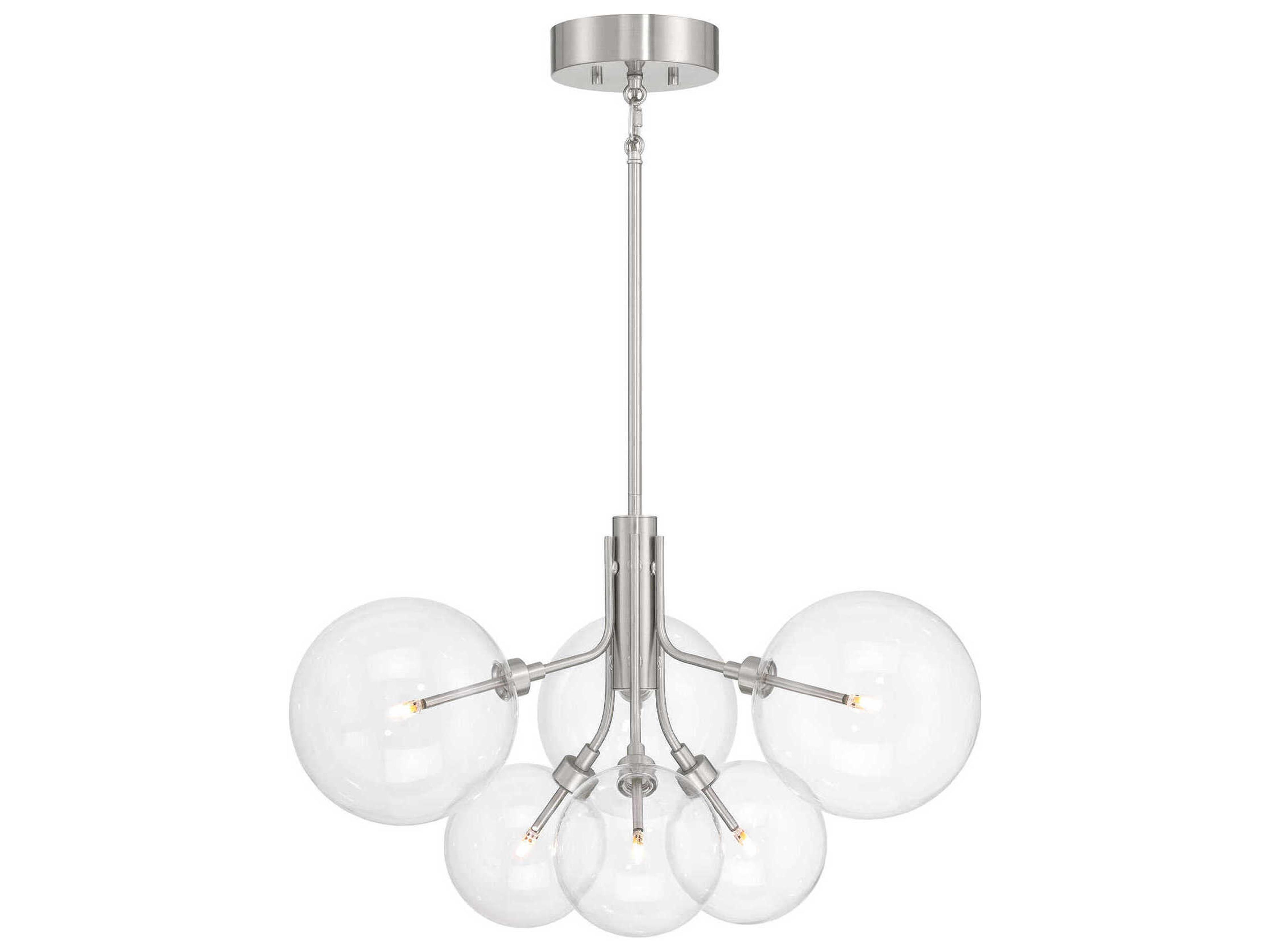 Meridian 6-Light Brushed Nickel Globe Chandelier