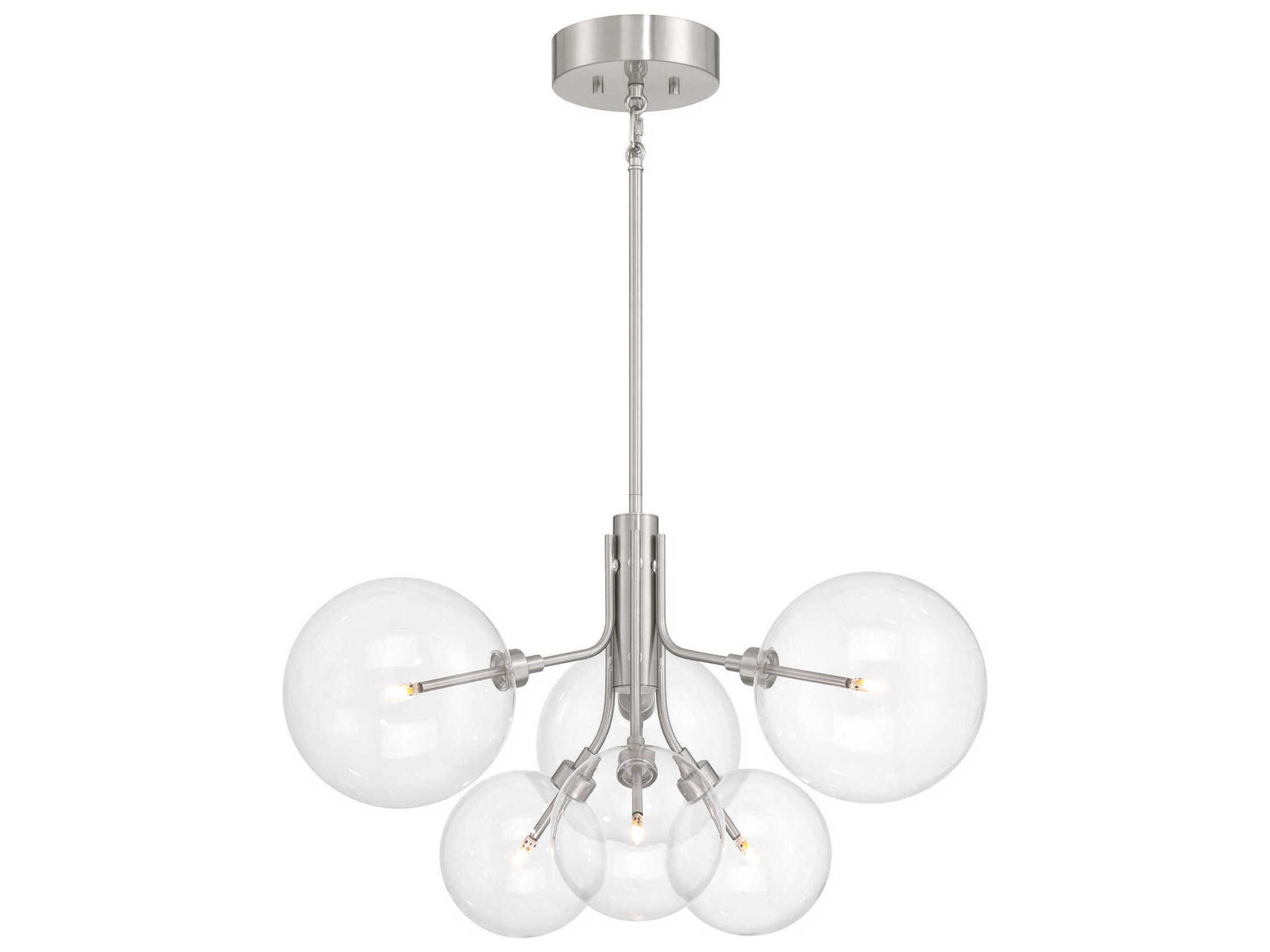 Savoy House Meridian 6-Light Brushed Nickel Globe Chandelier