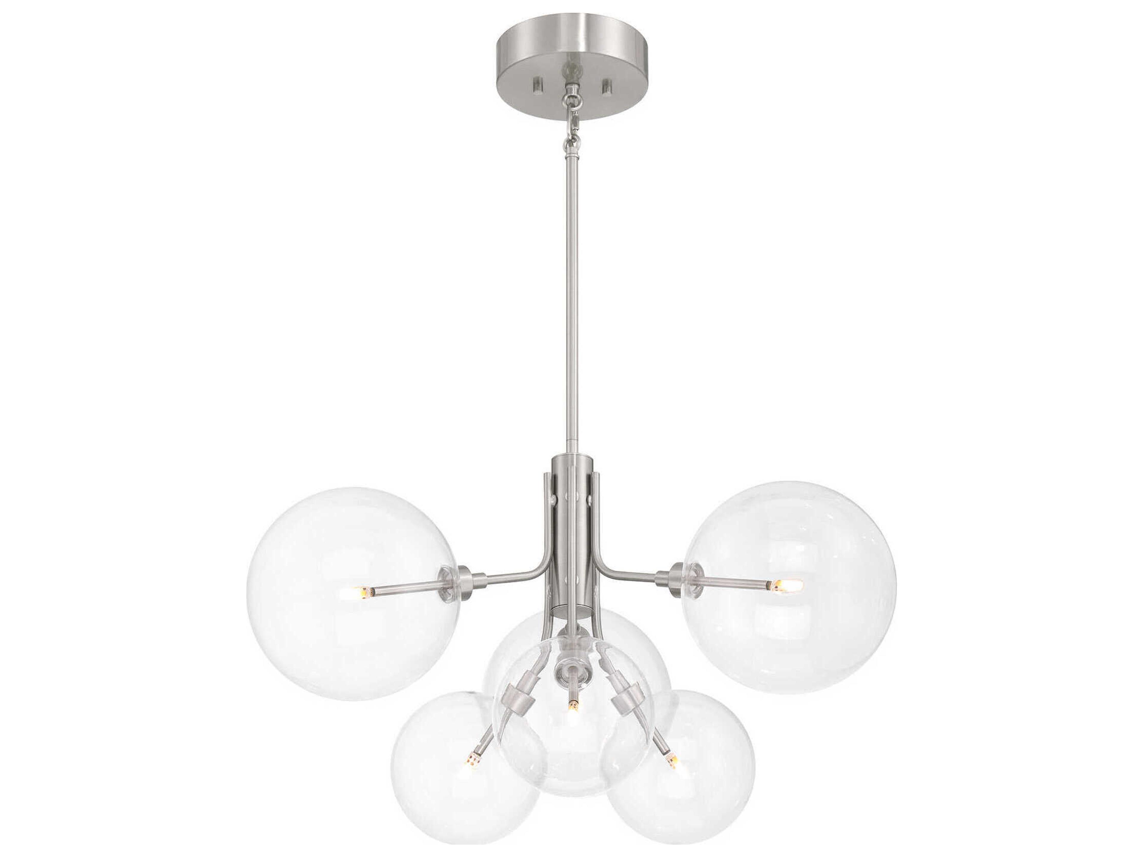Savoy House Meridian 6-Light Brushed Nickel Globe Chandelier