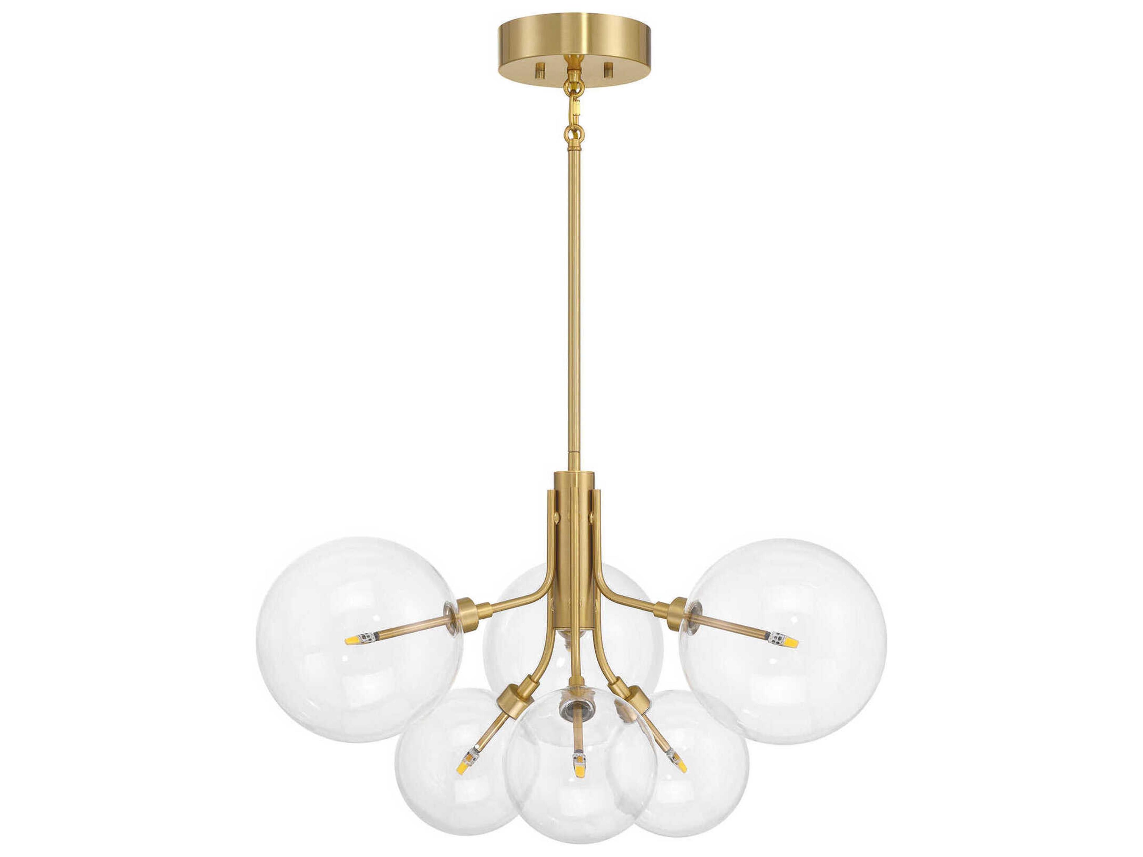 Savoy House Meridian 6-Light Natural Brass Globe Chandelier