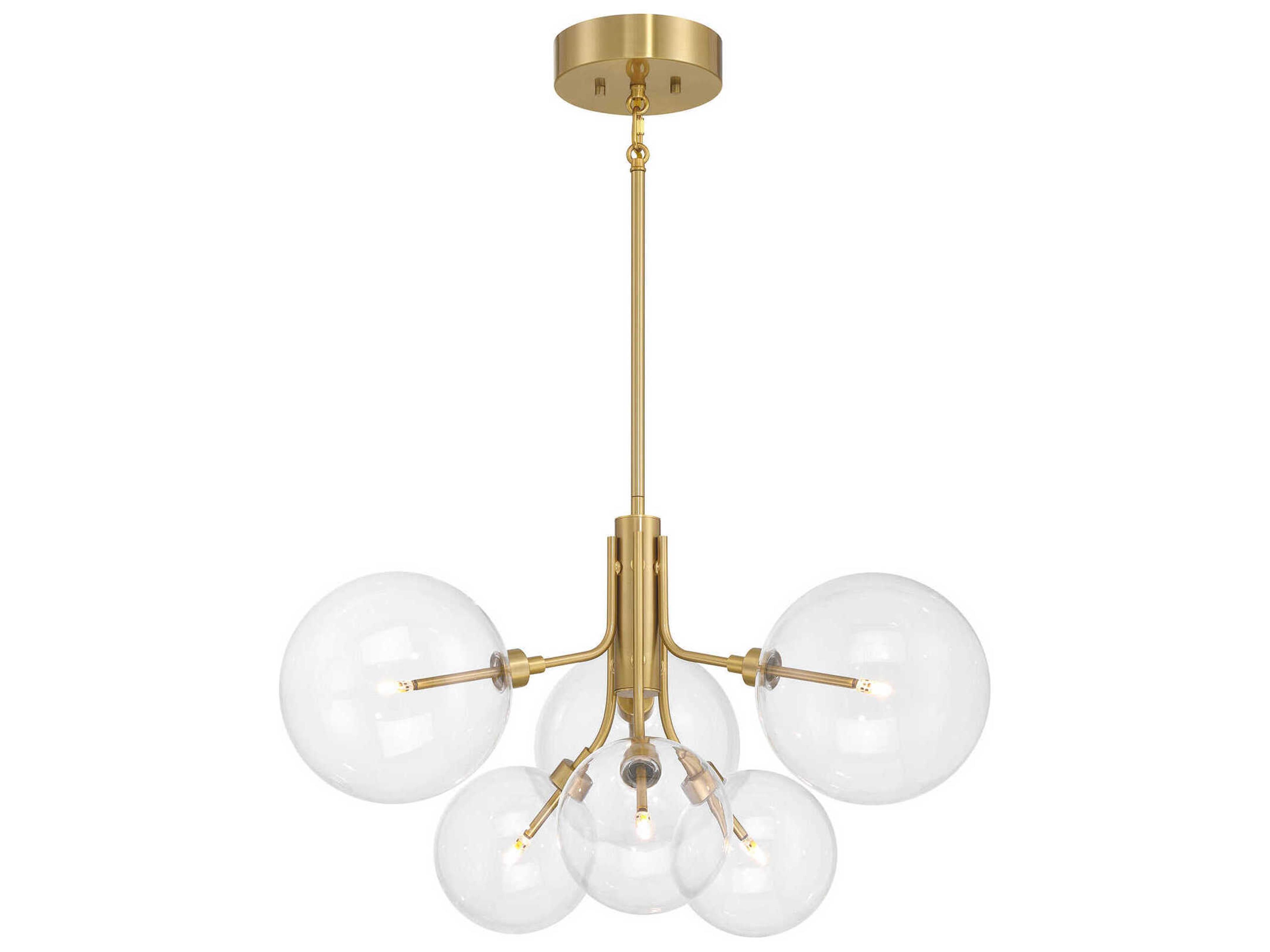Savoy House Meridian 6-Light Natural Brass Globe Chandelier