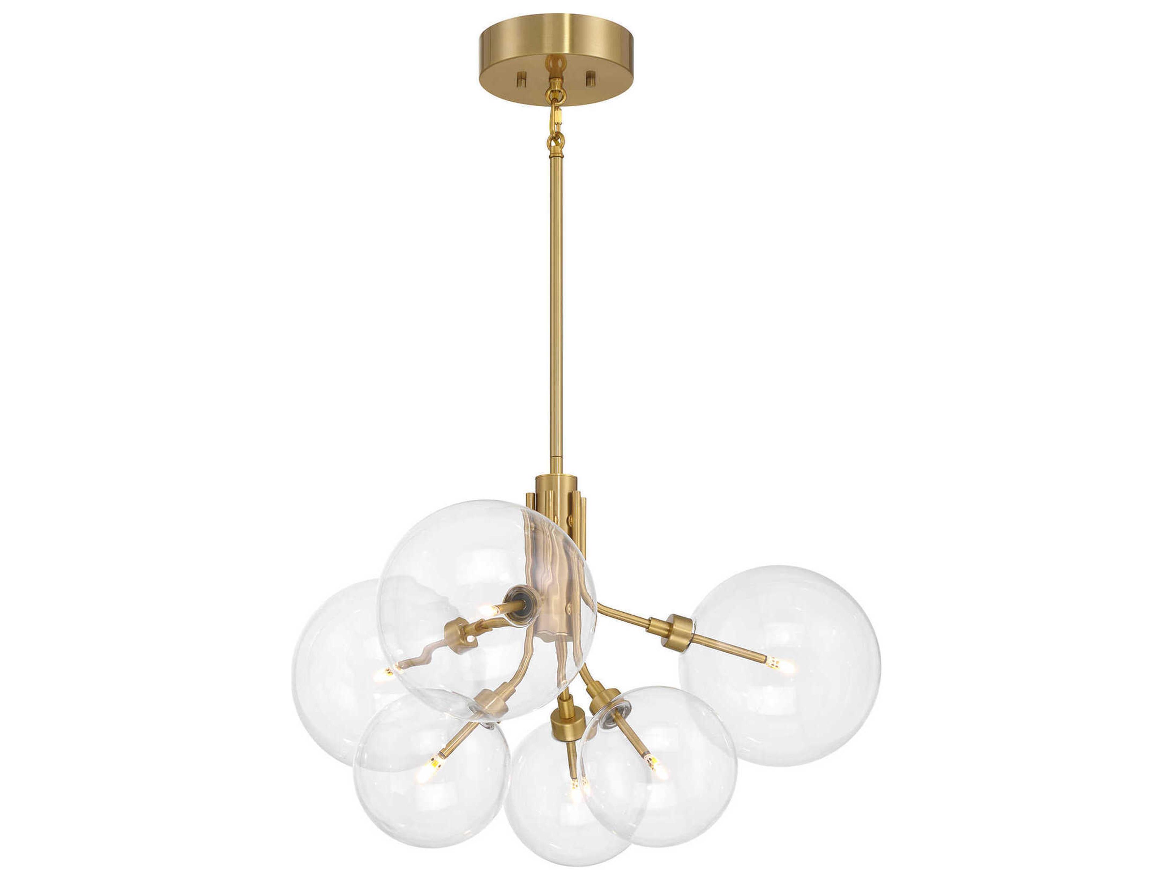 Savoy House Meridian 6-Light Natural Brass Globe Chandelier