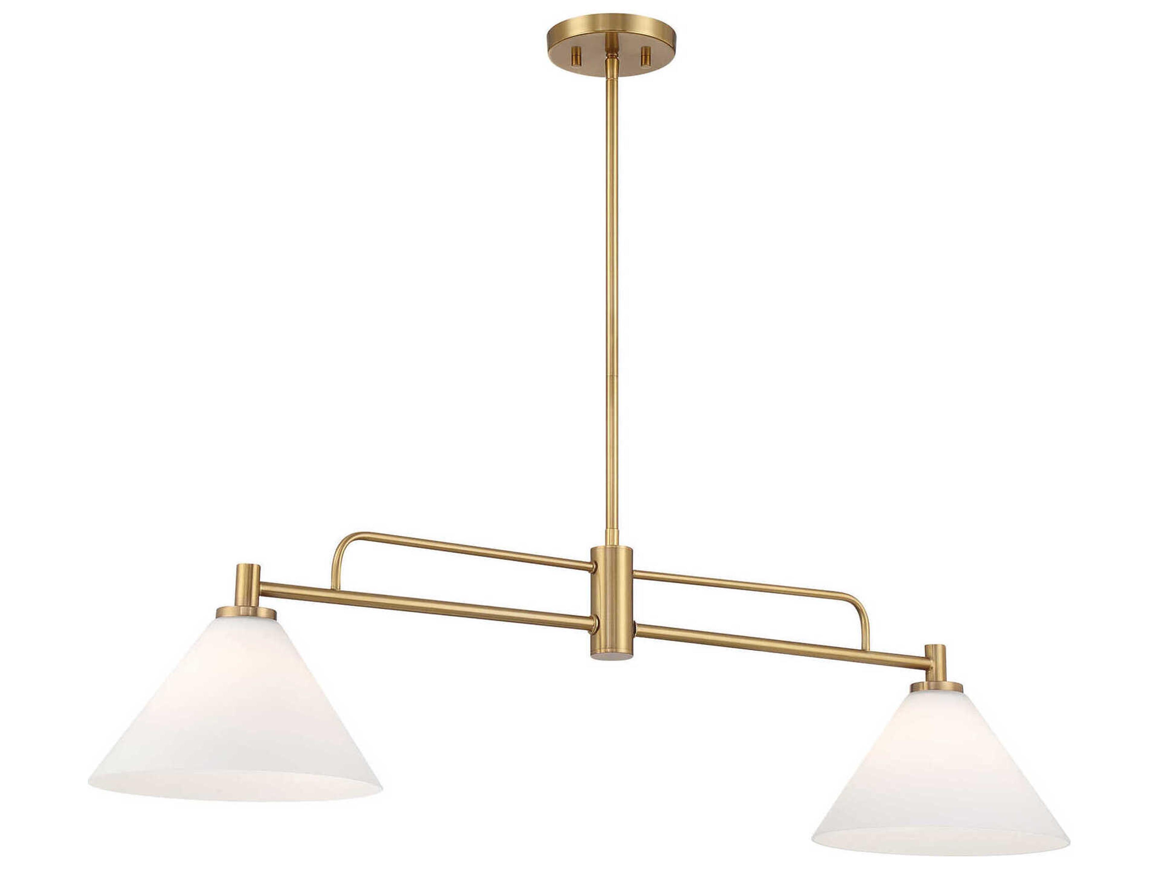 Meridian 2-Light Natural Brass Island Pendant