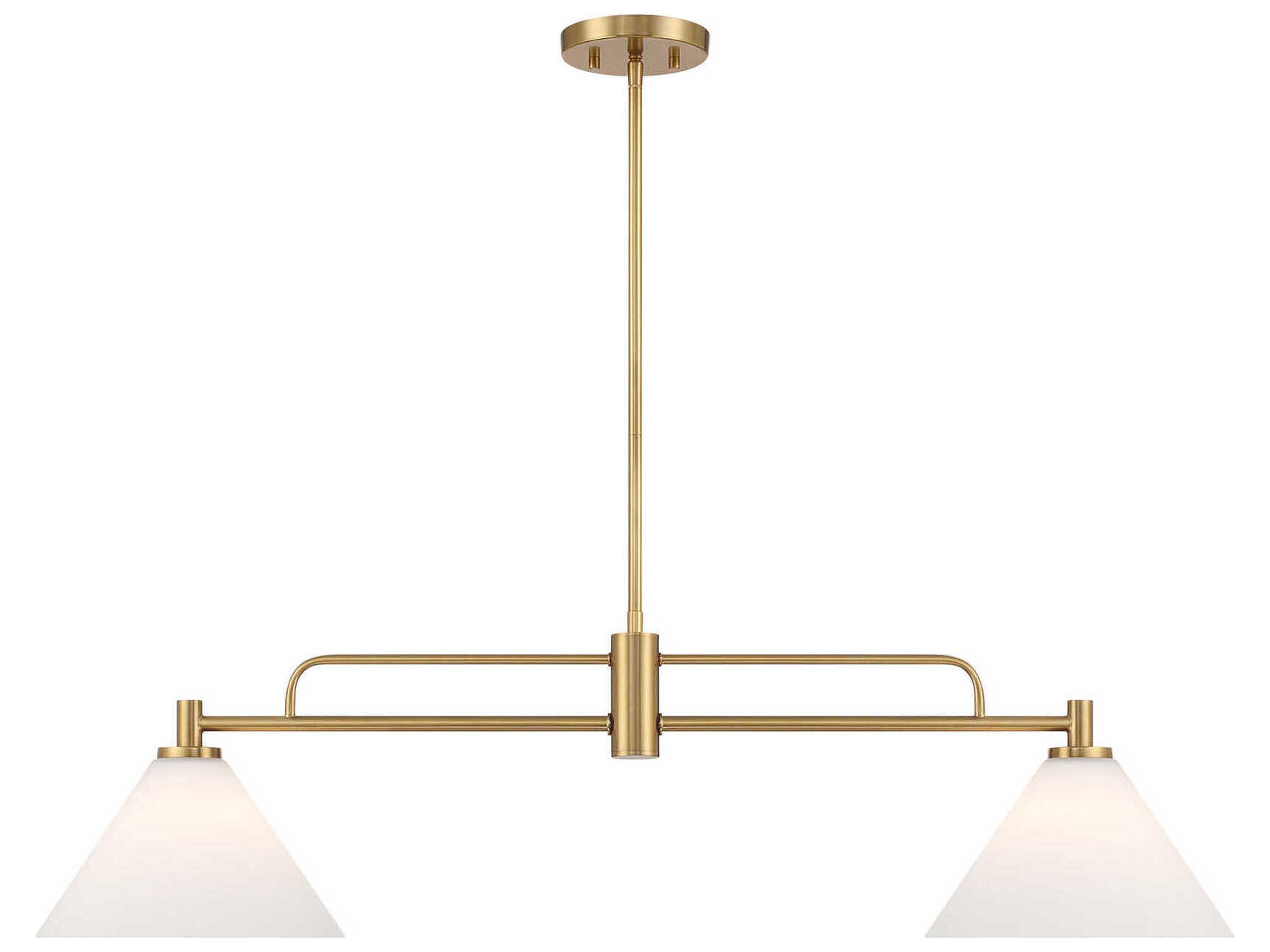 Savoy House Meridian 2-Light Natural Brass Island Pendant