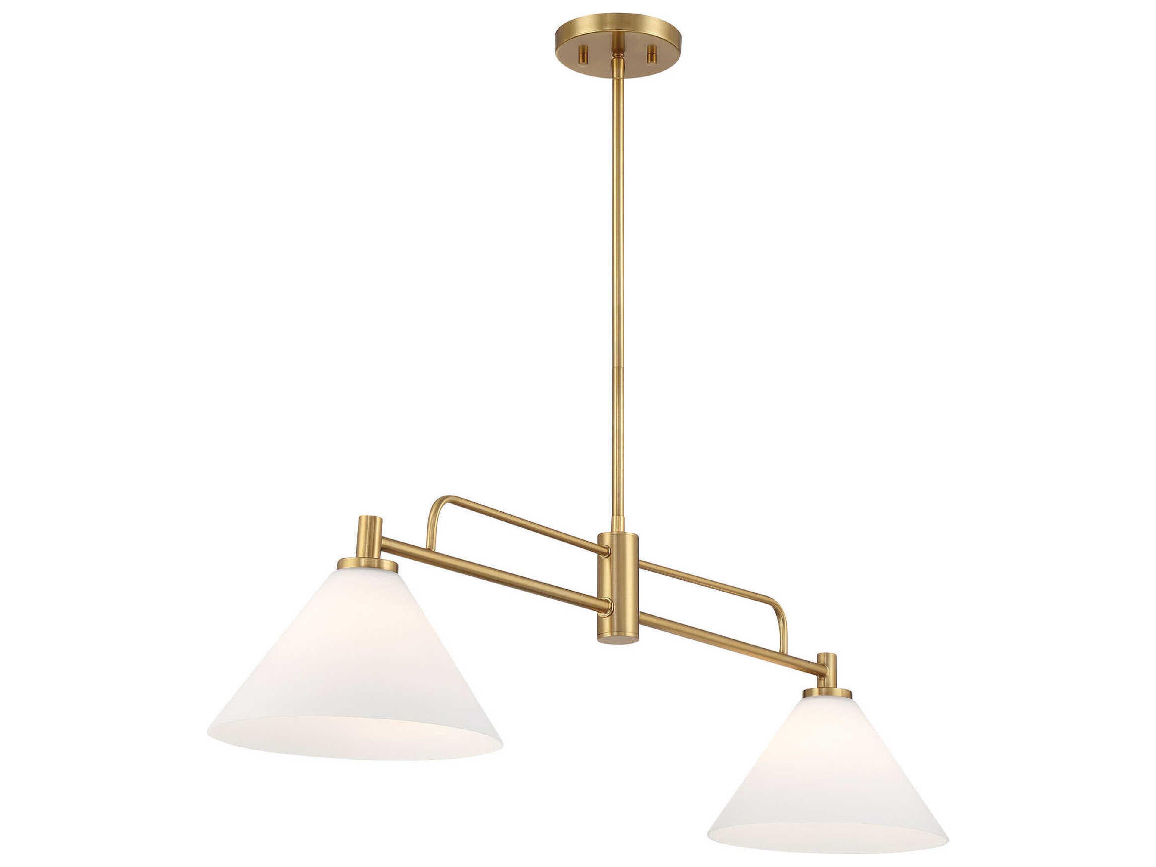 Savoy House Meridian 2-Light Natural Brass Island Pendant