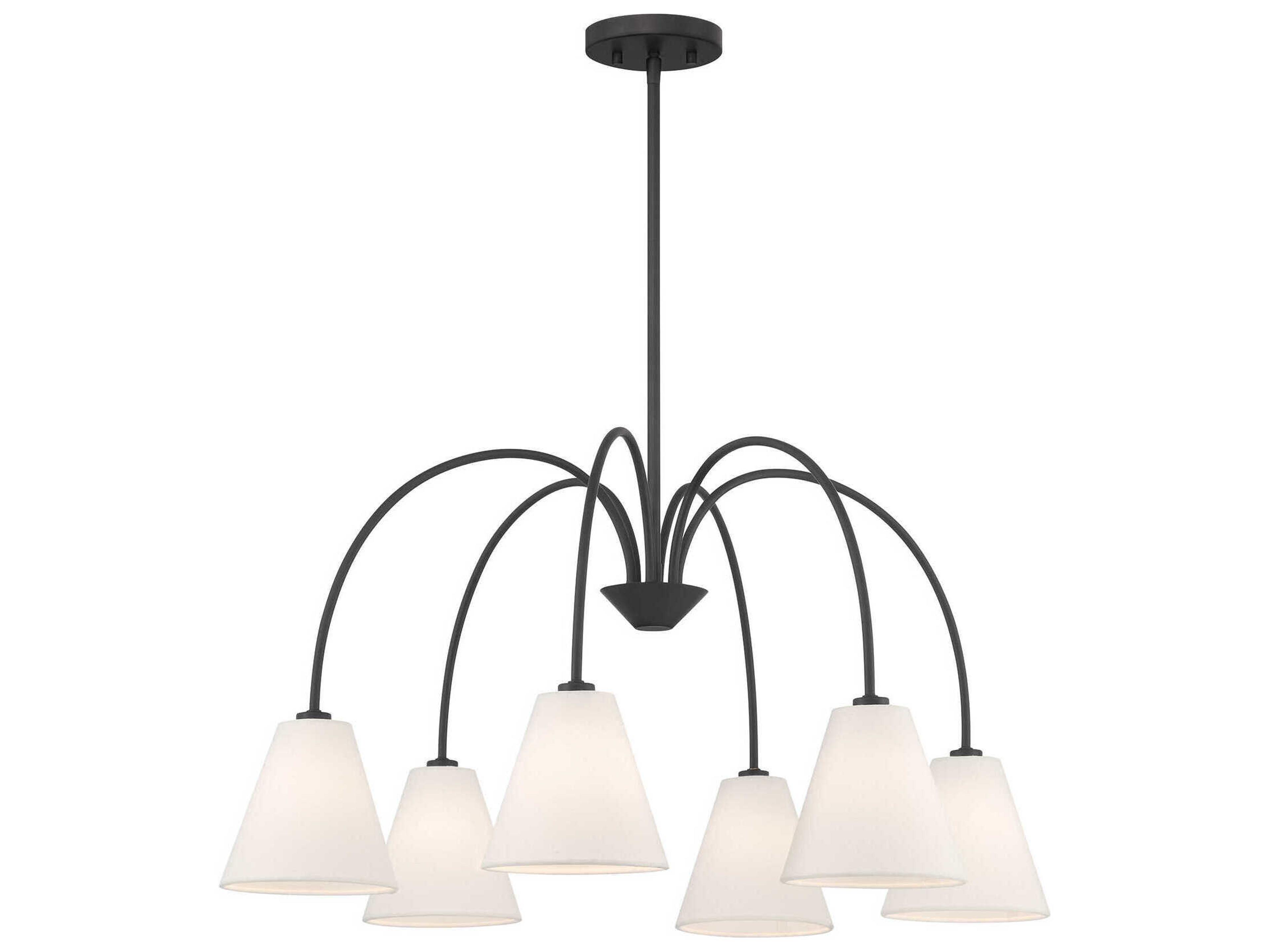 Meridian 6-Light Matte Black Empire Chandelier