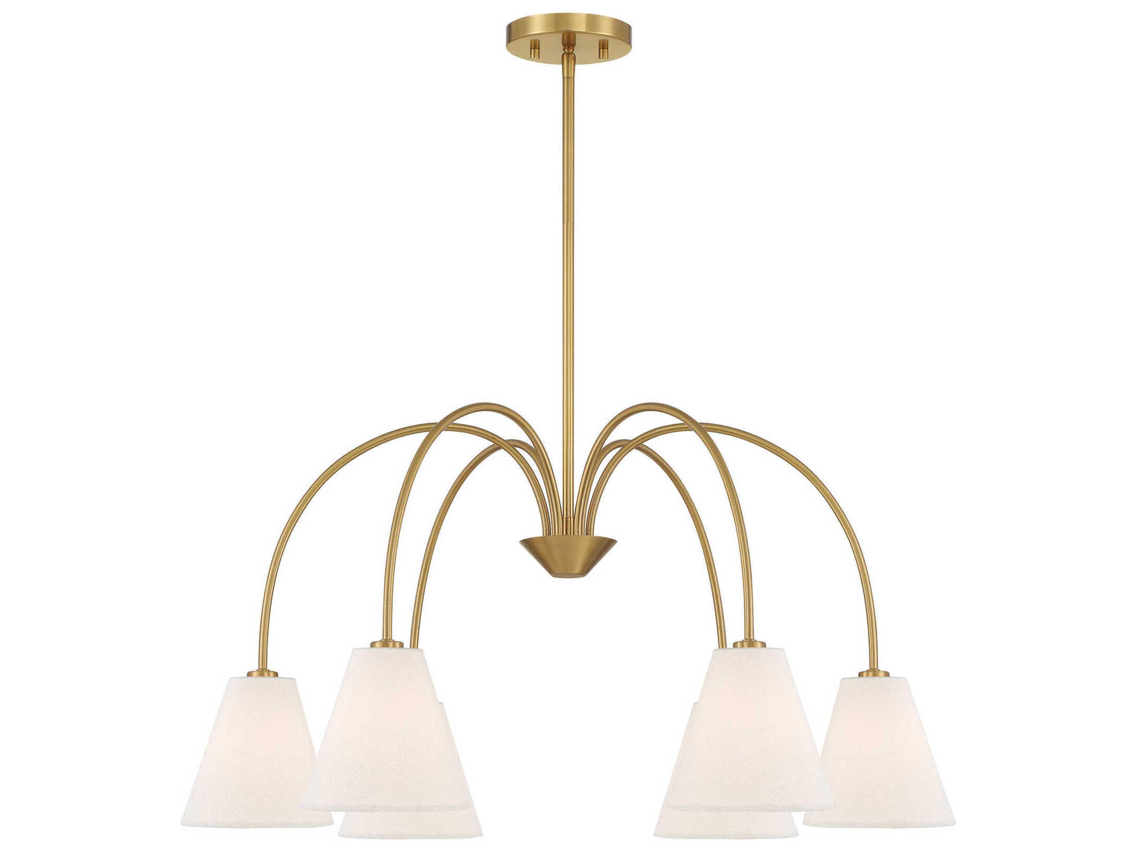 Savoy House Meridian 6-Light Natural Brass Empire Chandelier