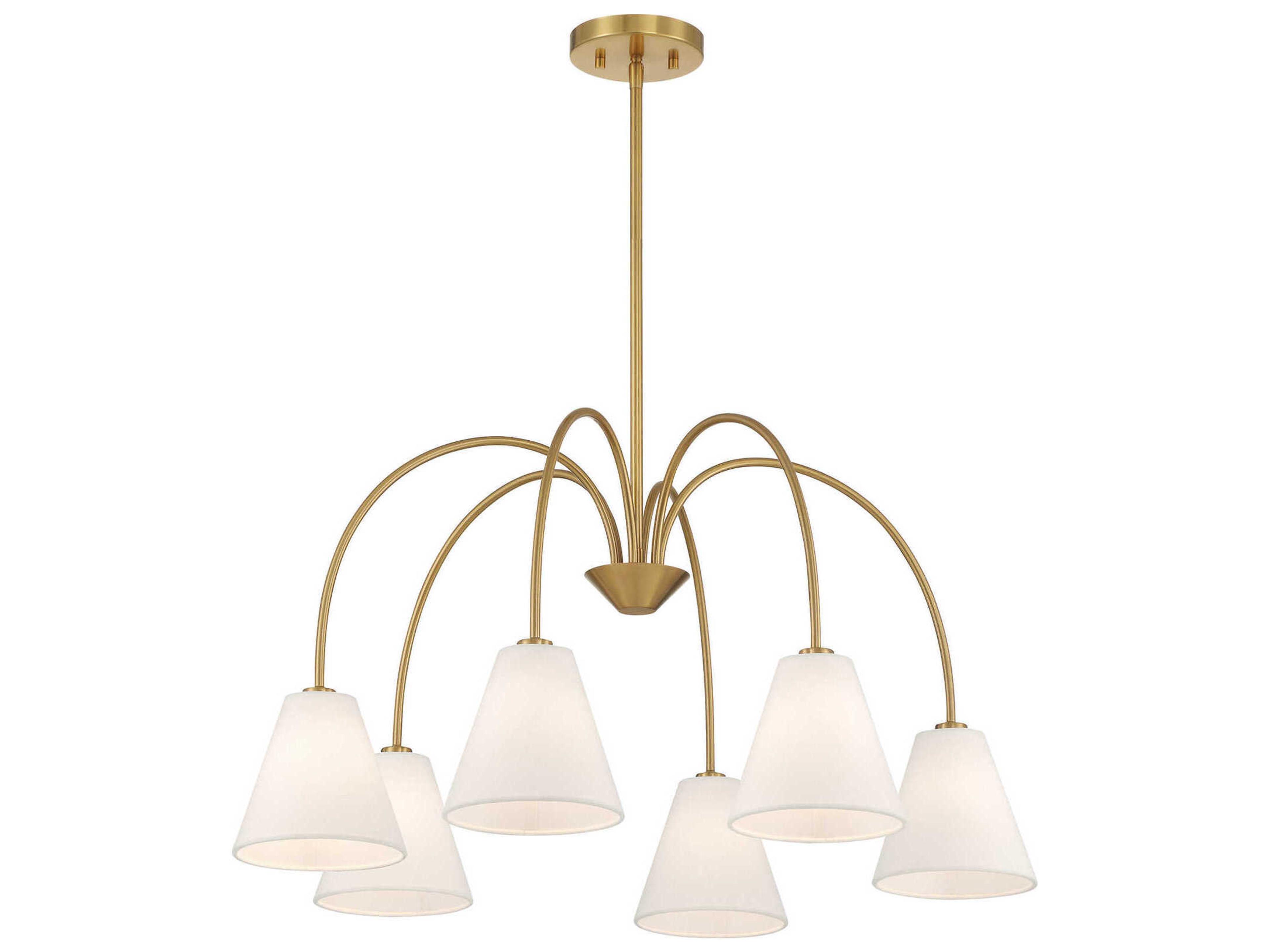 Savoy House Meridian 6-Light Natural Brass Empire Chandelier