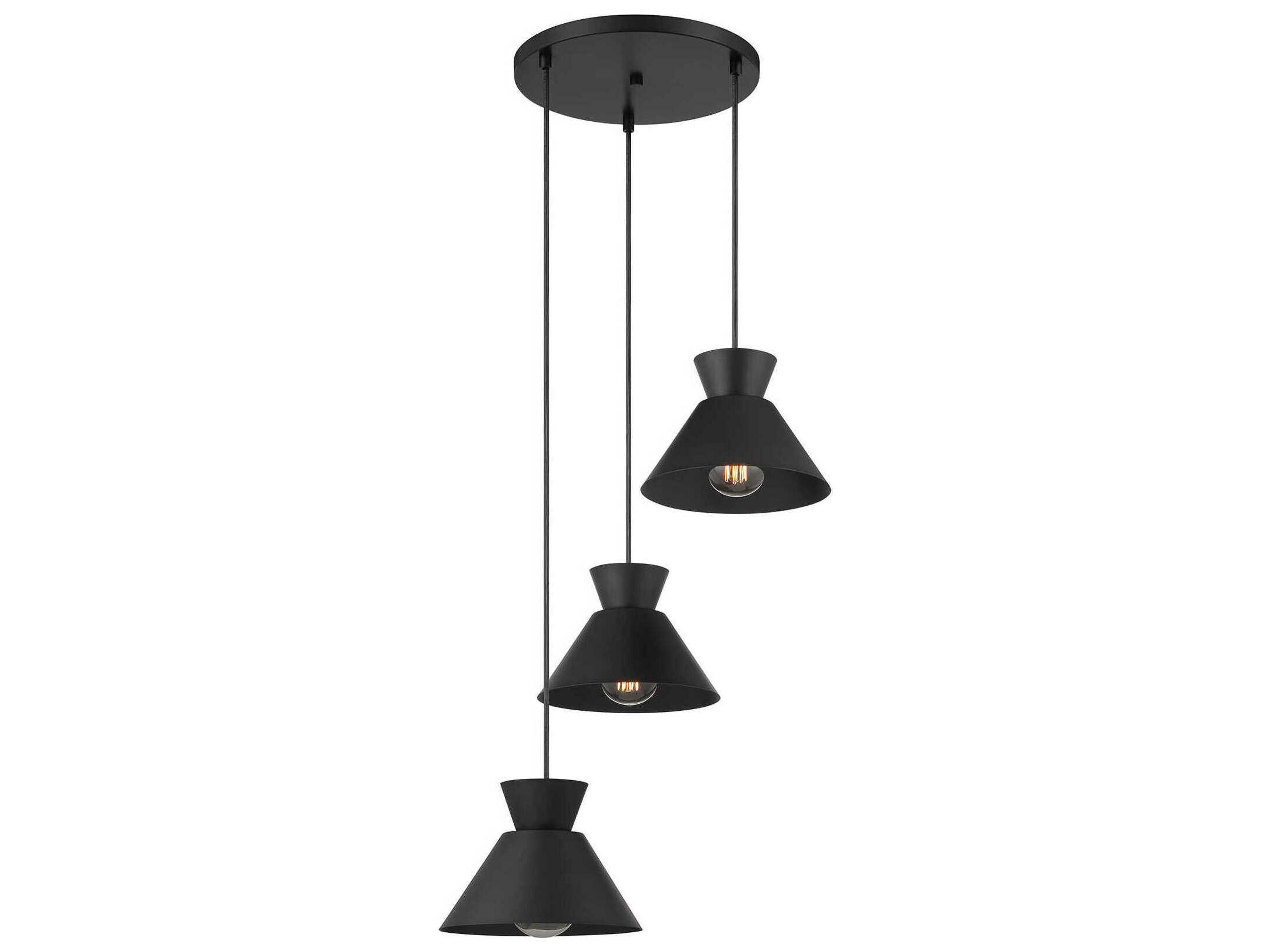 Savoy House Meridian 3-Light Matte Black Pendant