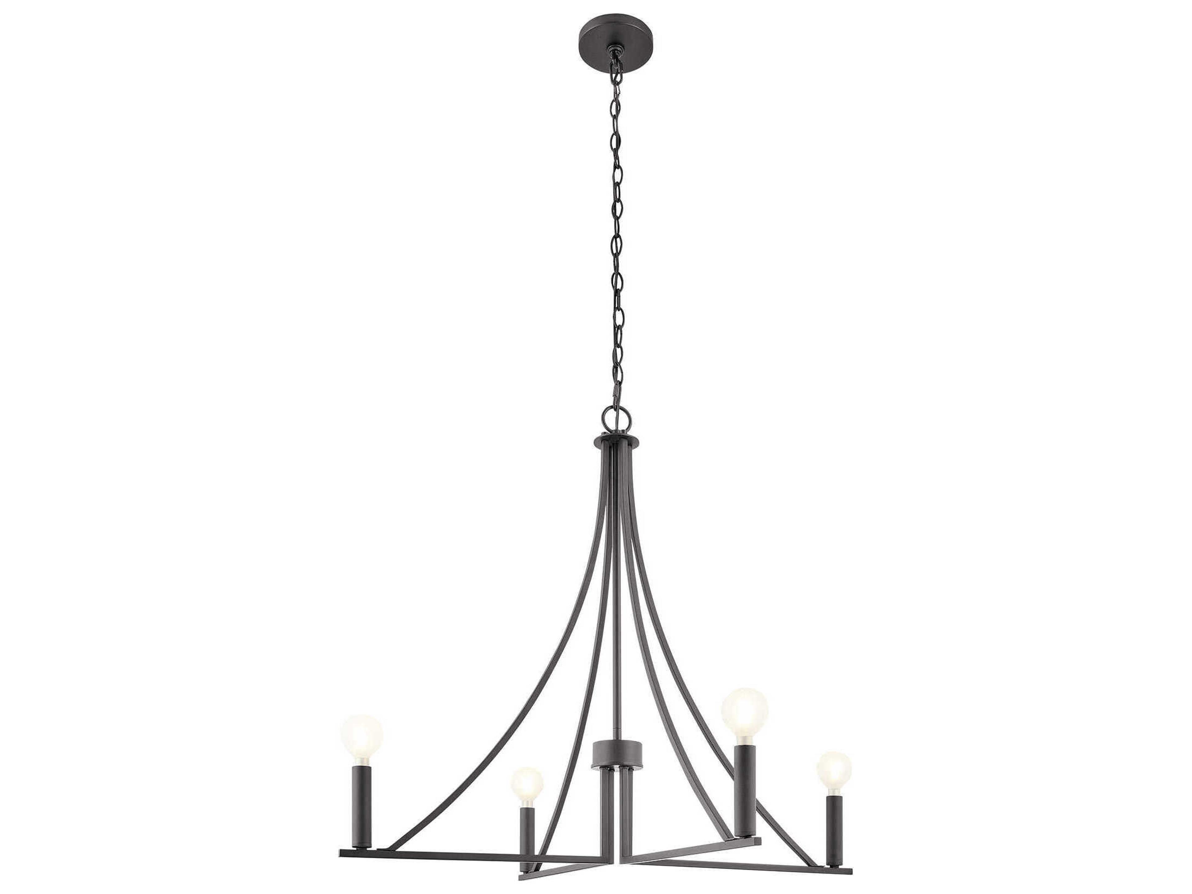 Savoy House Meridian 4-Light Matte Black Chandelier