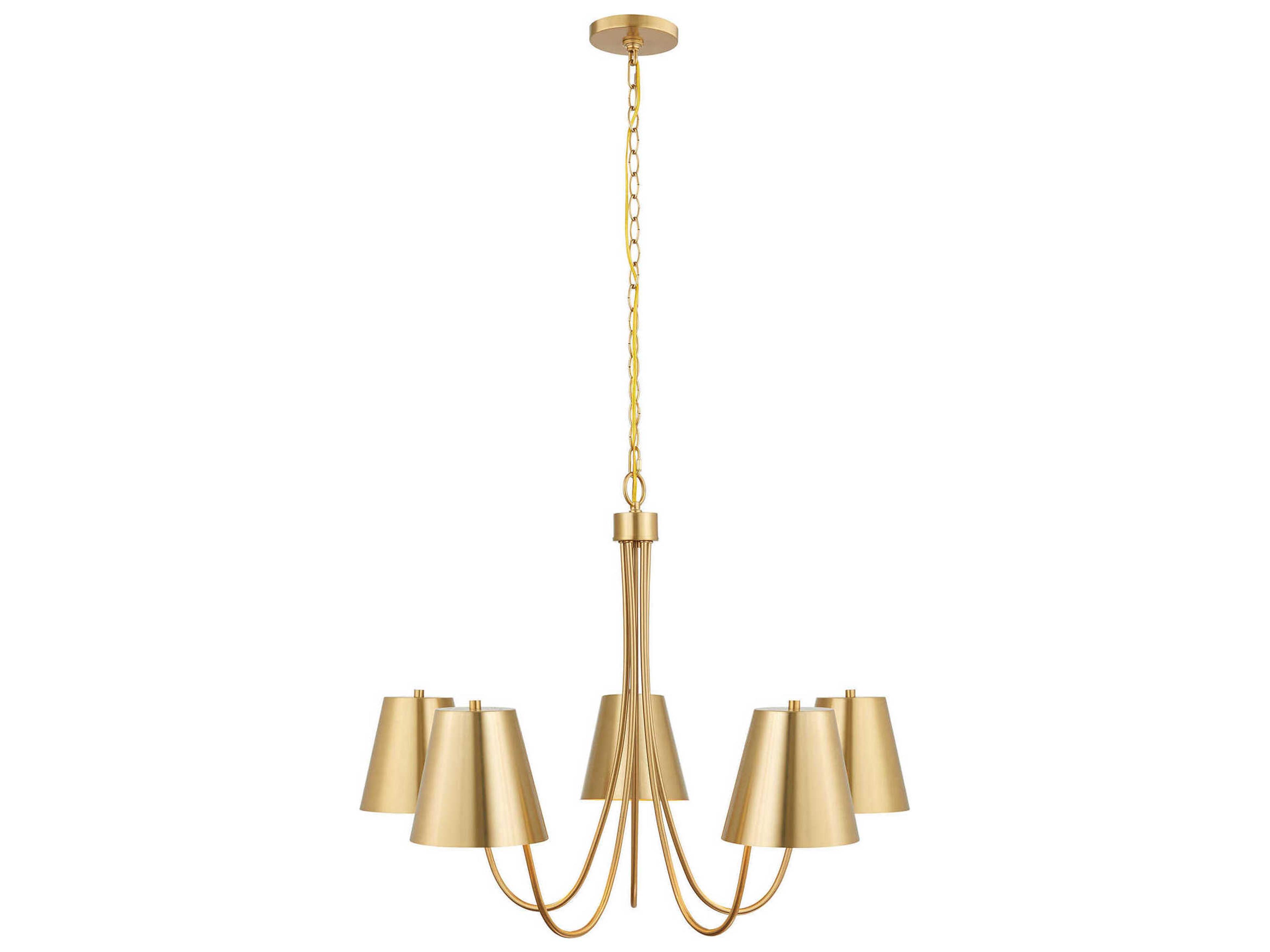 Meridian 5-Light Natural Brass Empire Chandelier