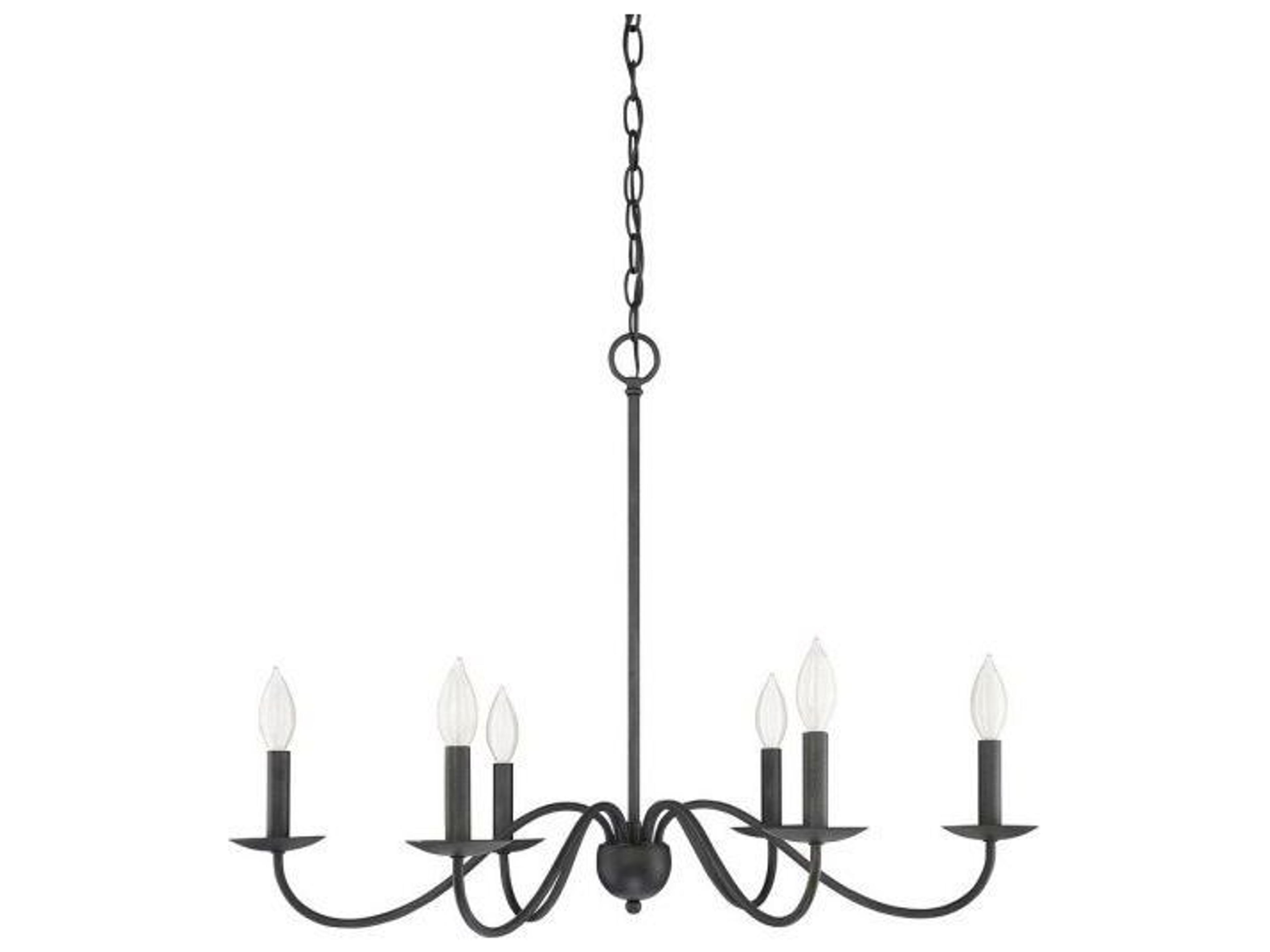 Savoy House Meridian 6-Light Aged Iron Black Candelabra Chandelier